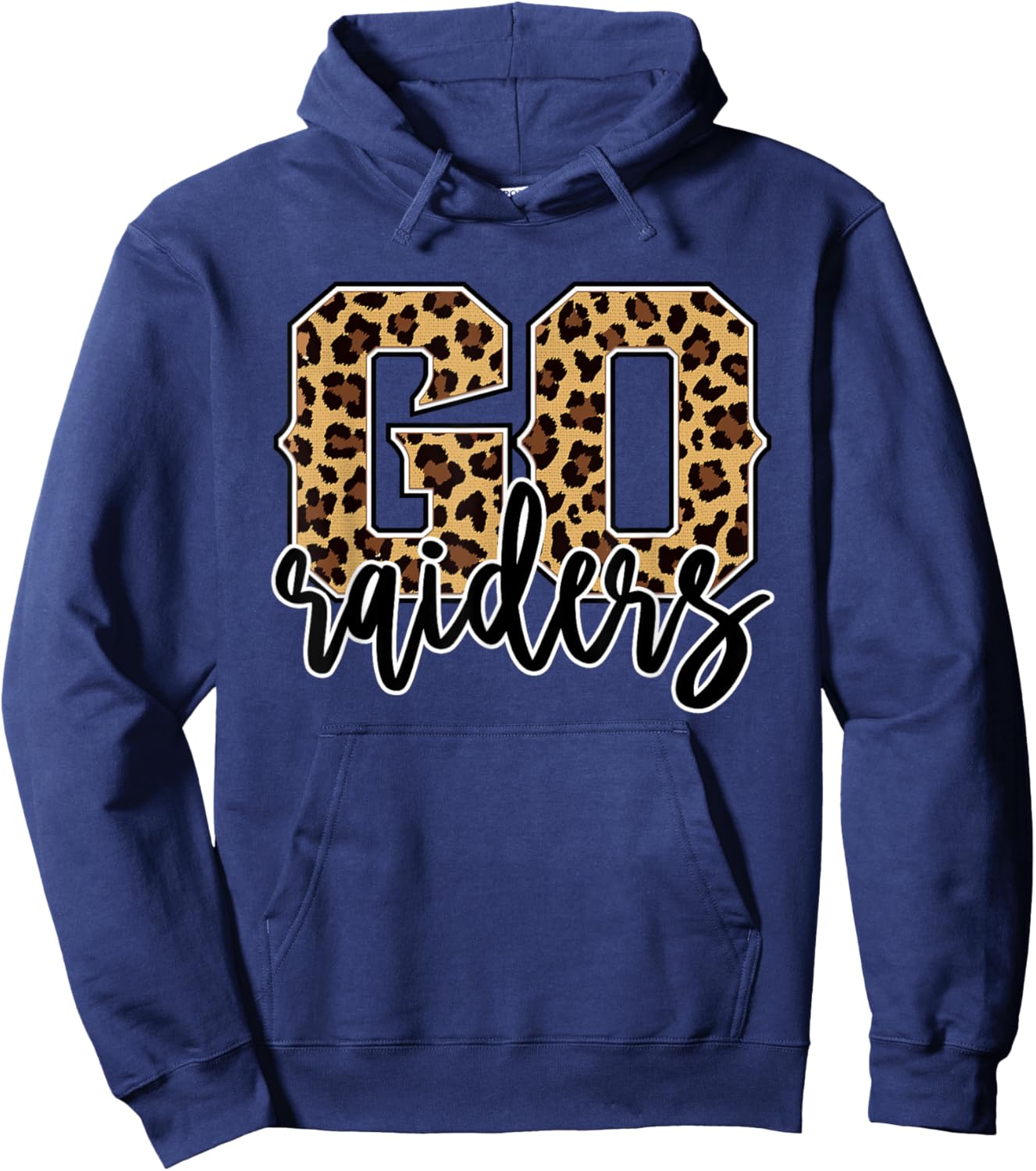 Raiders Go Raiders Leopard Print Cheetah Graphic Hoodie - Hoodie | Navy