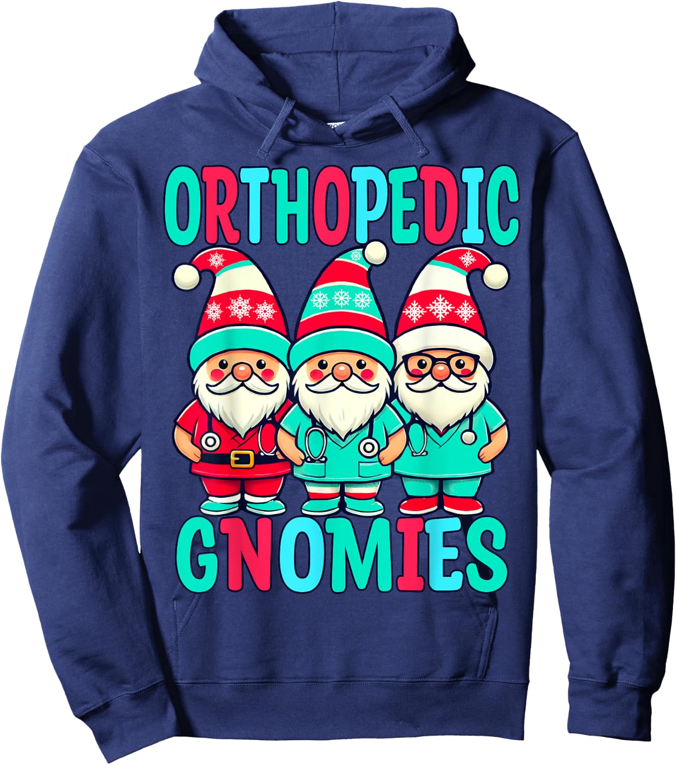 Orthopedic Christmas Gnomes Nurse Doctor Practitioner Hoodie - Hoodie | Navy
