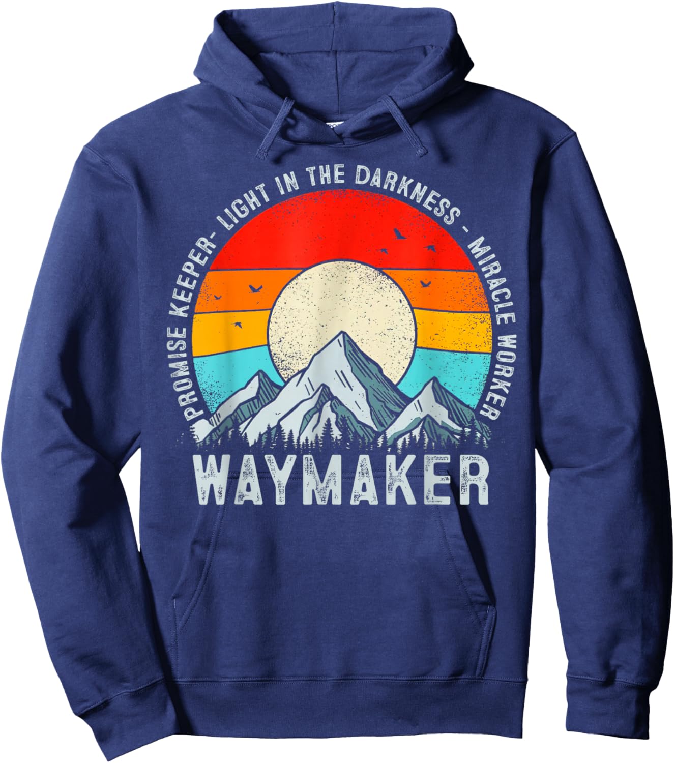 Vintage Waymaker Versprechen Hüter Miracle Worker Christian Hoodie - Hoodie | Navy