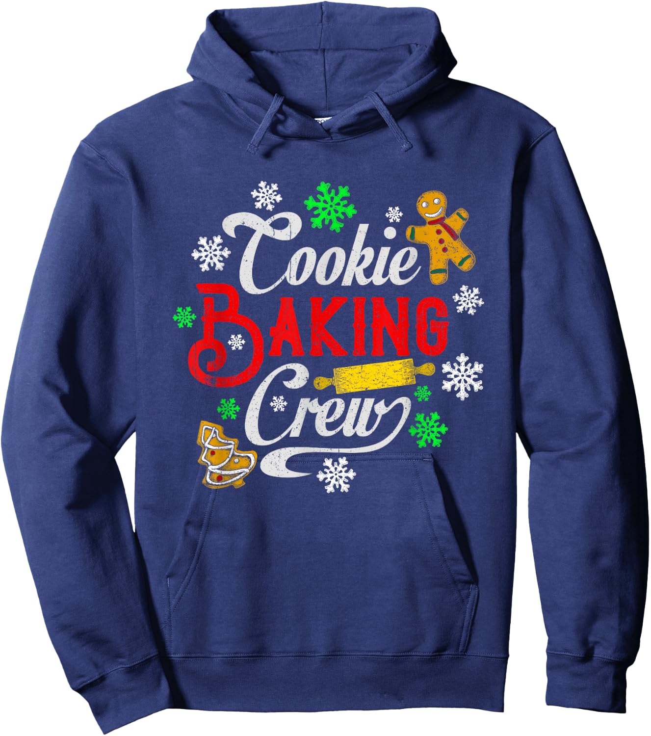 Cookie Baking Crew Christmas Baker Gingerbread Cookies Hoodie - Hoodie | Navy