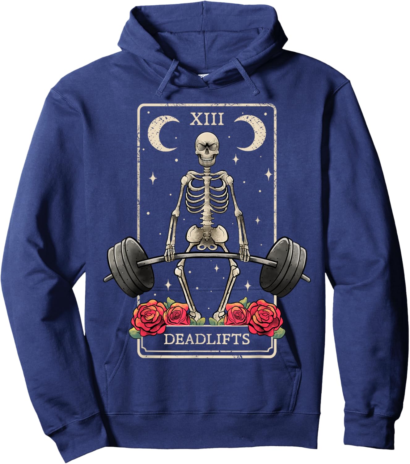 Deadlifts Tarot Card Occult Workout Esoteric Gothic Goth Gym Hoodie - Hoodie | Navy