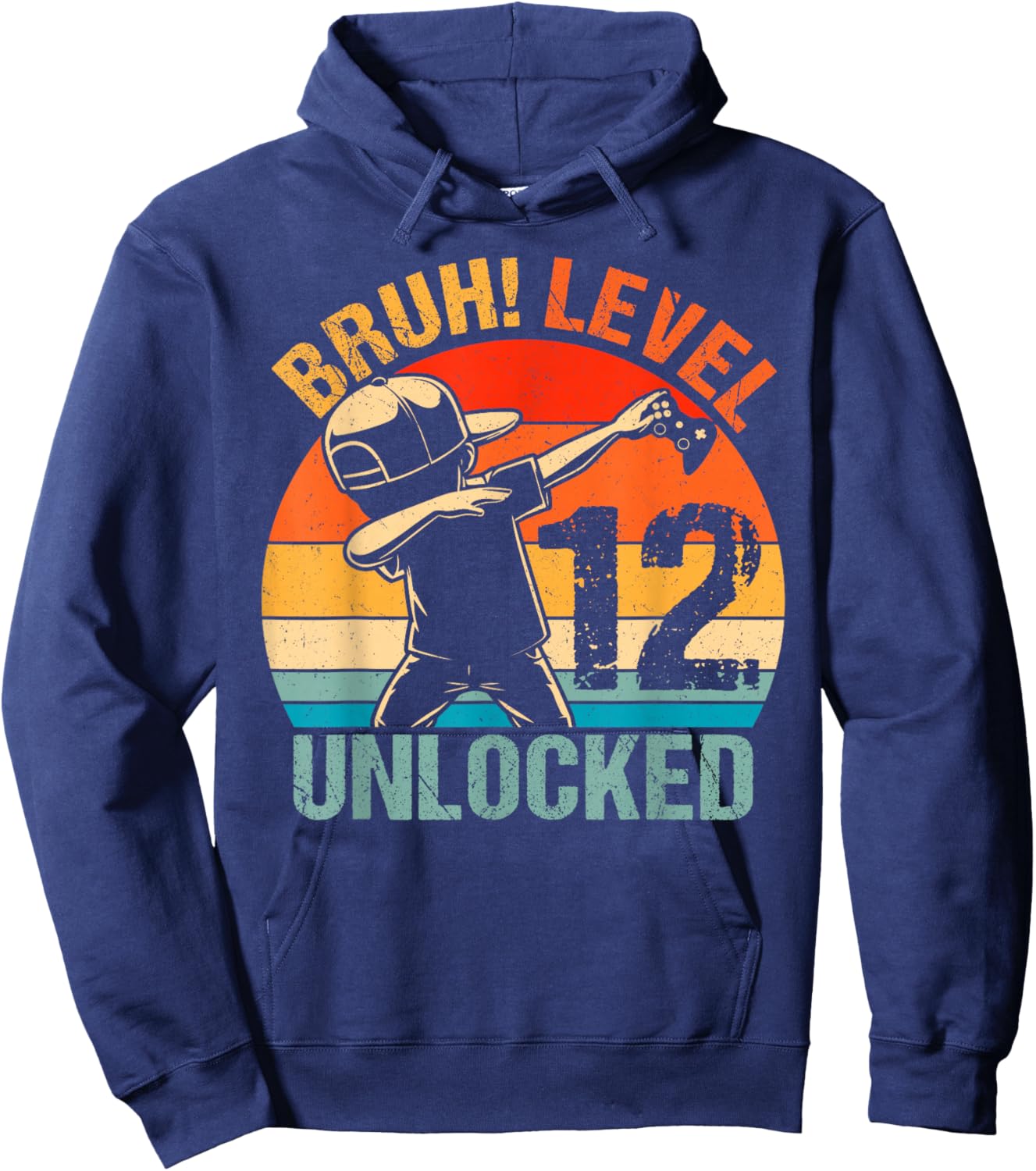 12 Years Old Birthday Dabbing Boy Bruh 12th Level Unlocked Hoodie - Hoodie | Navy