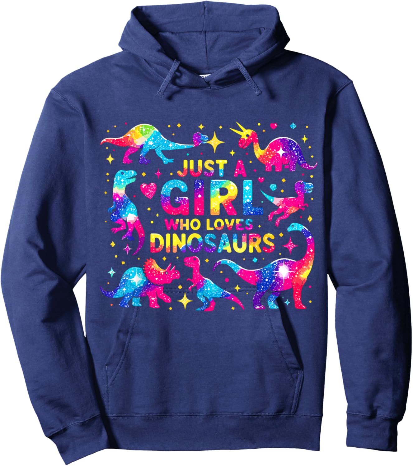Dinosaur Just a Girl Who Loves Dinosaurs Hoodie - Hoodie | Navy