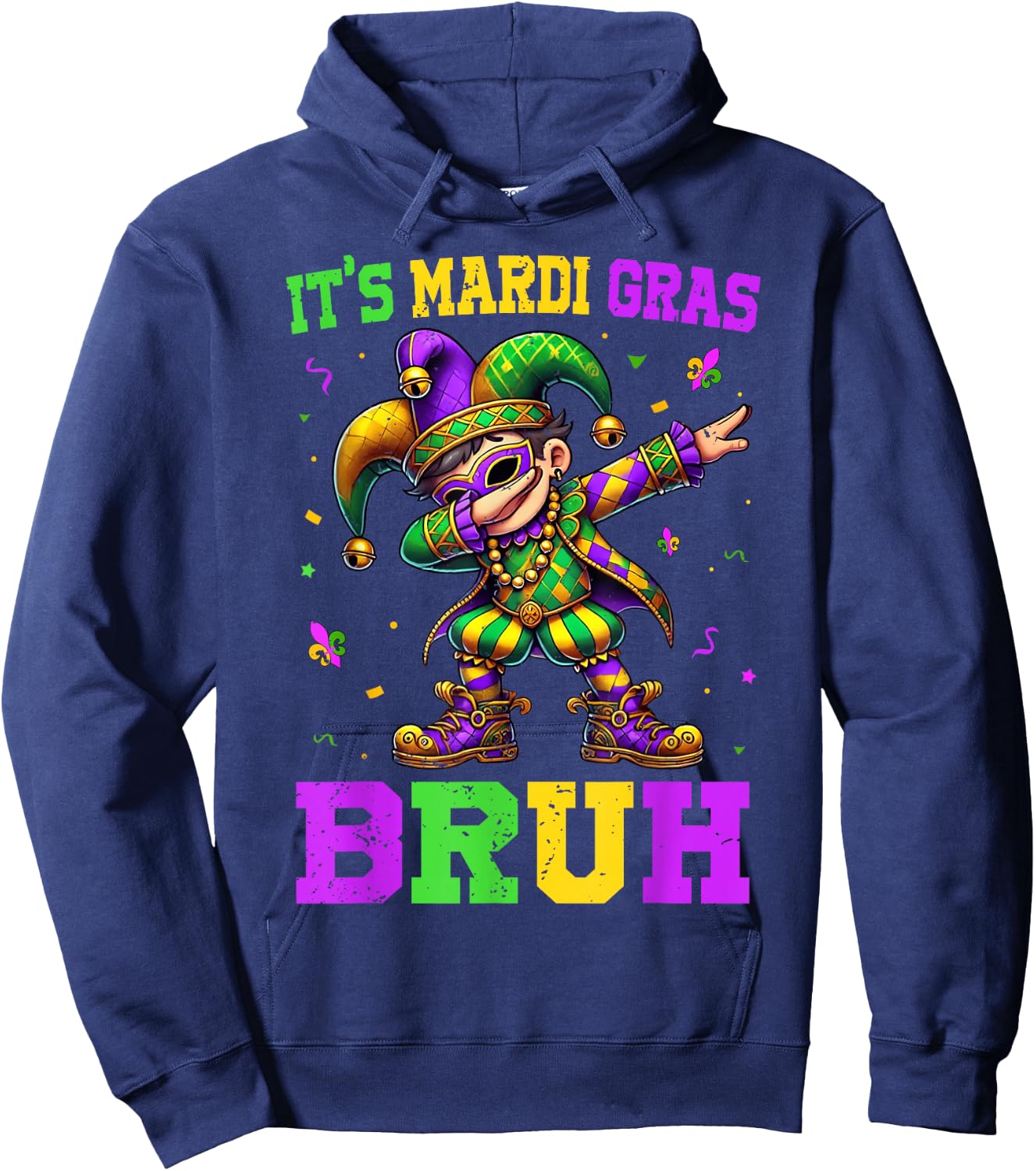 It's Mardi Gras Bruh Dabbing Boy Kids New Orleans Trip Men Hoodie - Hoodie | Navy