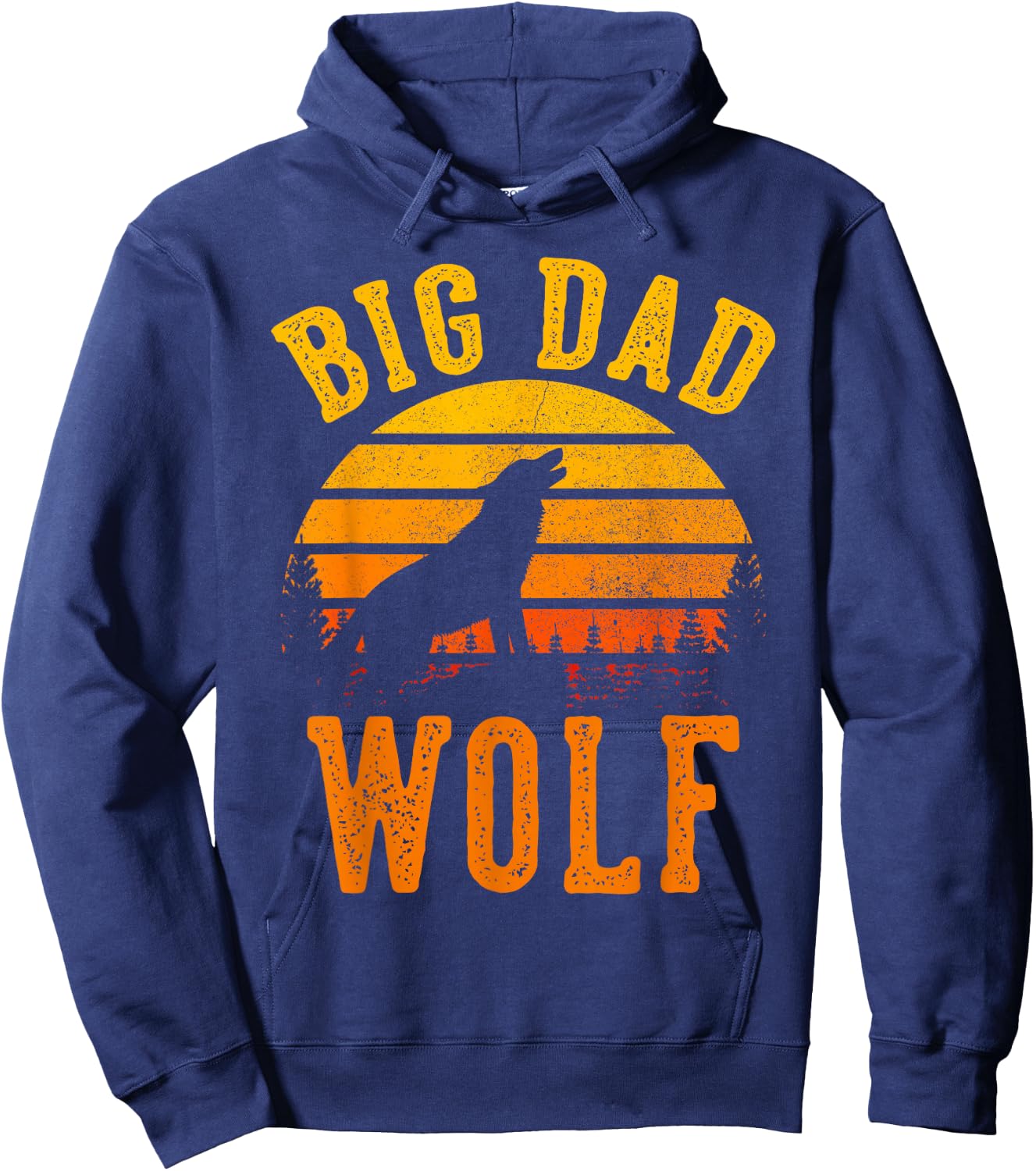 Big Dad Wolf | Funny Outdoor Camping Lover Father's Day Gift Hoodie - Hoodie | Navy