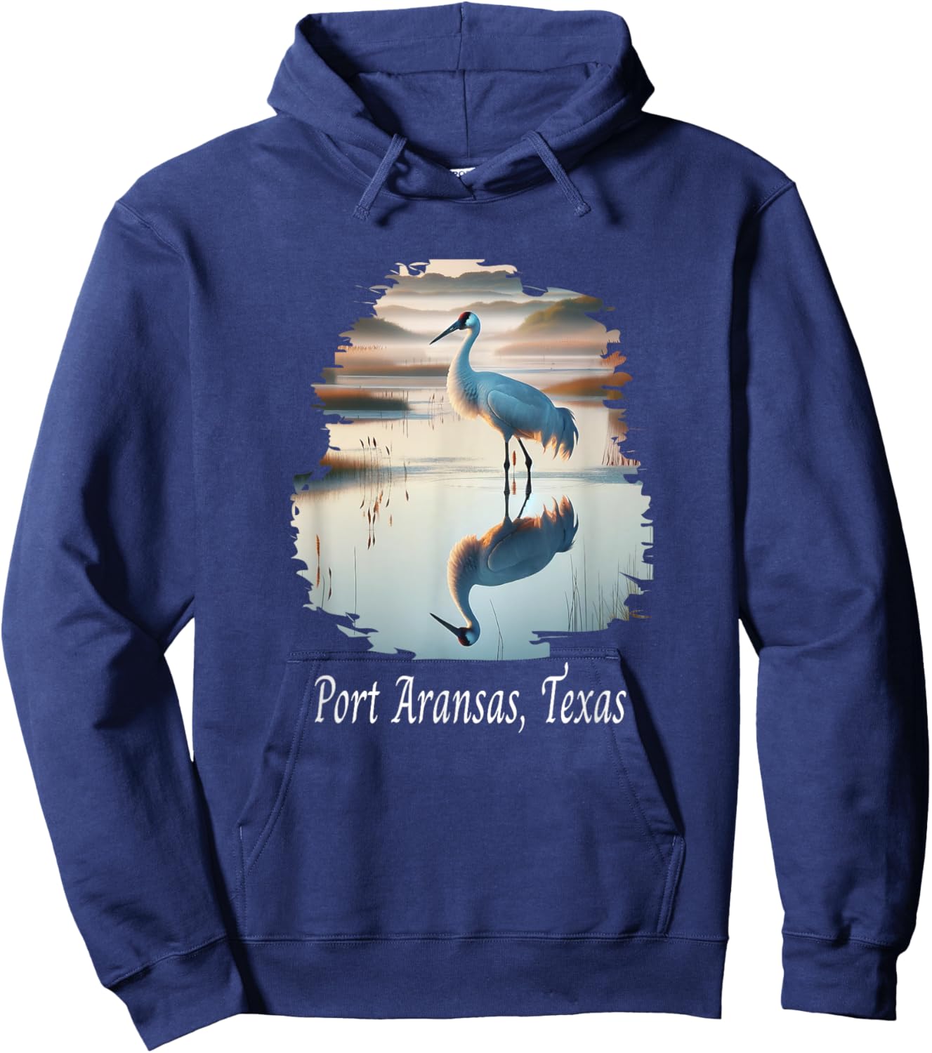 Whooping Crane Season: Port Aransas Texas Birding Enthusiast Hoodie - Hoodie | Navy