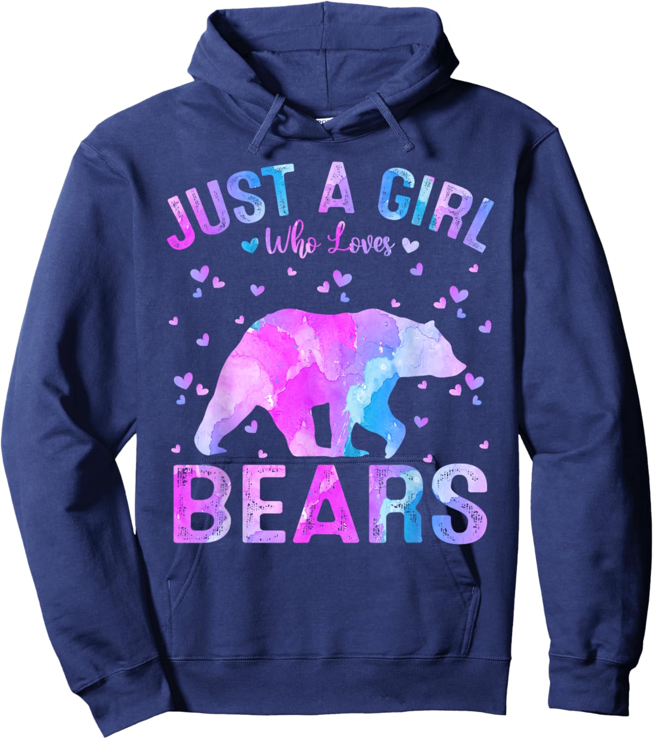 Colorful Just A Girl Who Loves Bears Women Girls Hoodie - Hoodie | Navy