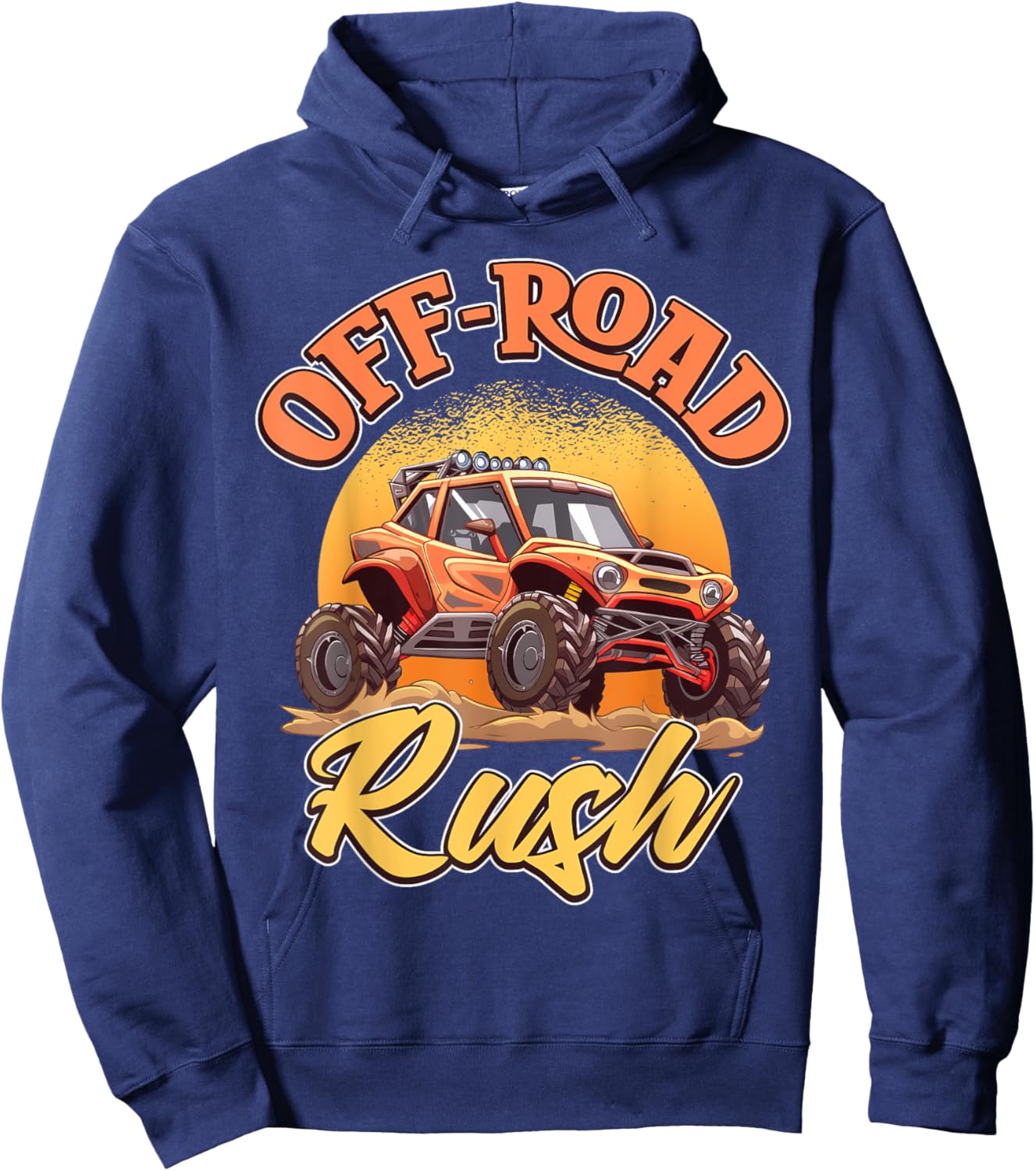 Orange Off-Road Rush Dune Buggy Adventure Hoodie - Hoodie | Navy