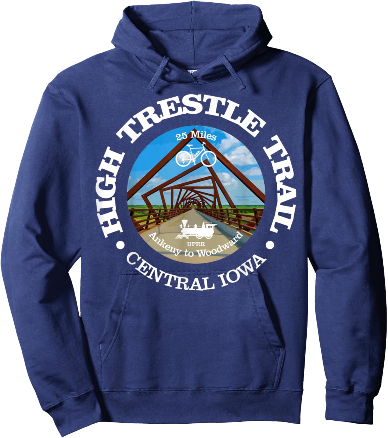High Trestle Trail Funny Cycling High Trestle Iowa Hoodie - Hoodie | Navy