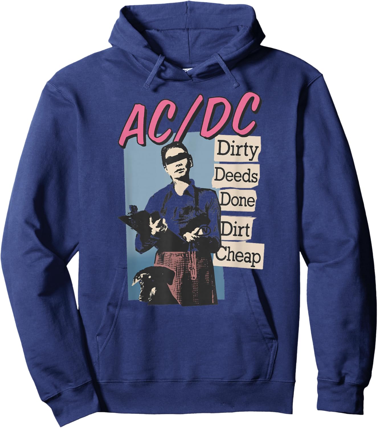 Official AC/DC Dirty Deeds Done Dirt Cheap Rock Music Band Hoodie - Hoodie | Navy