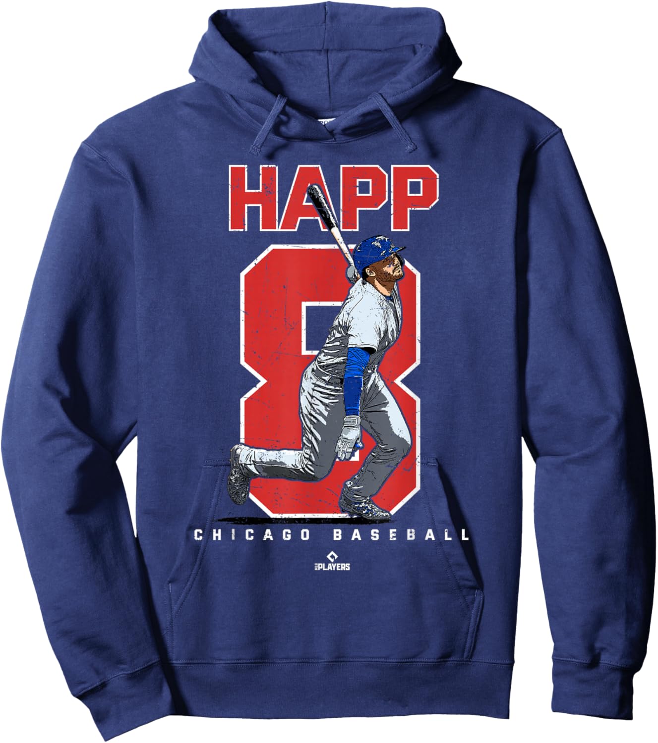 Number and Portrait Ian Happ Chicago MLBPA Hoodie - Hoodie | Navy