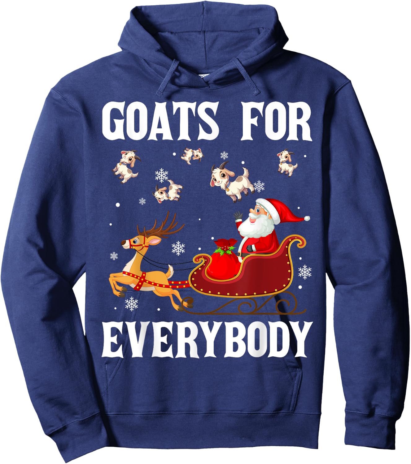 Goats For Everybody Christmas Santa Claus Goat Xmas Hoodie - Hoodie | Navy