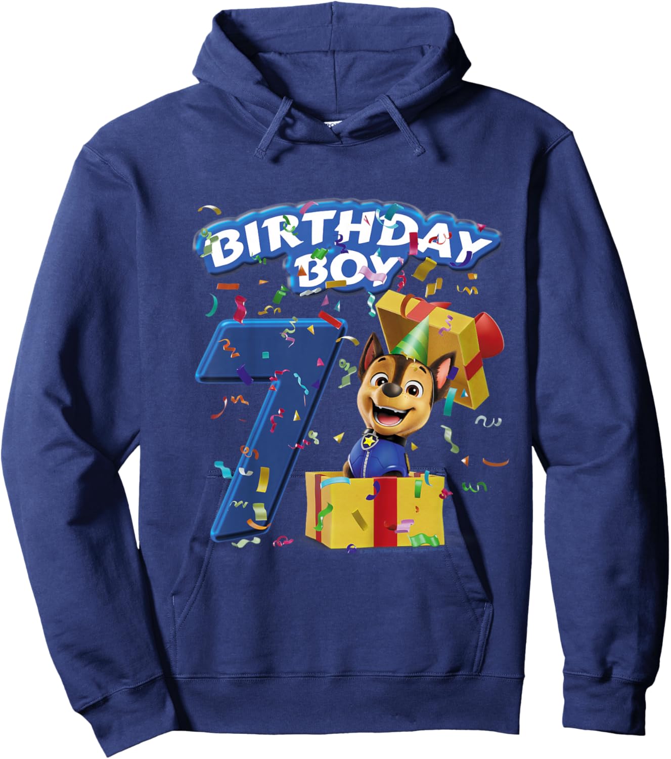 Official Paw Patrol Chase Birthday Boy Age 7 Hoodie - Hoodie | Navy