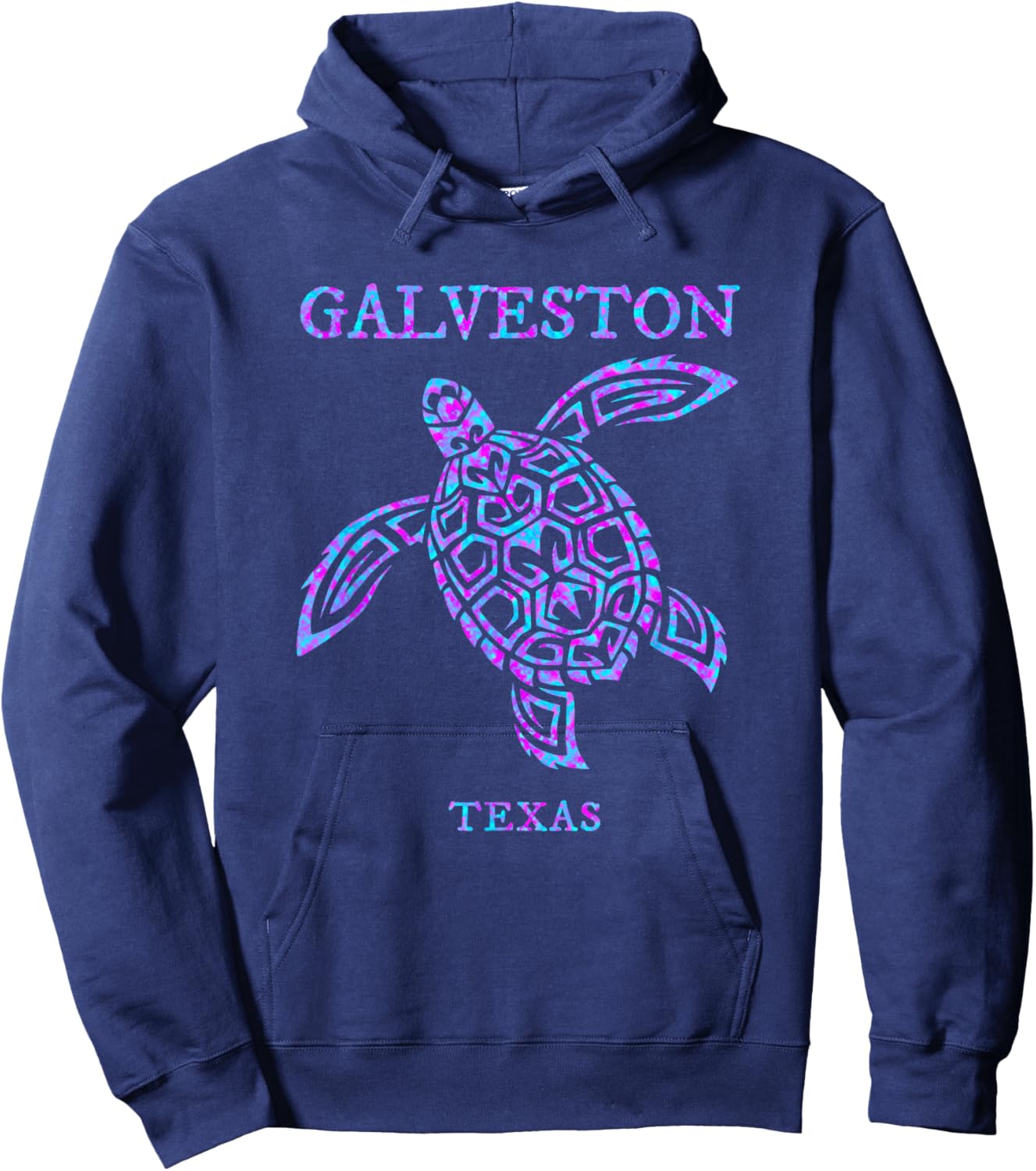 Galveston Texas Sea Turtle Boys Girls Beach Souvenir Hoodie - Hoodie | Navy