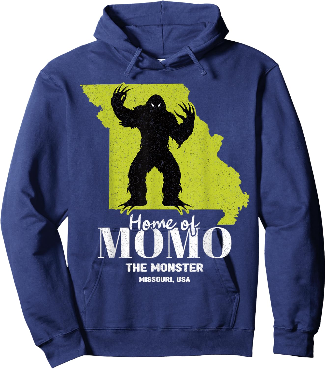 Momo The Monster Missouri State American Cryptid Hoodie - Hoodie | Navy