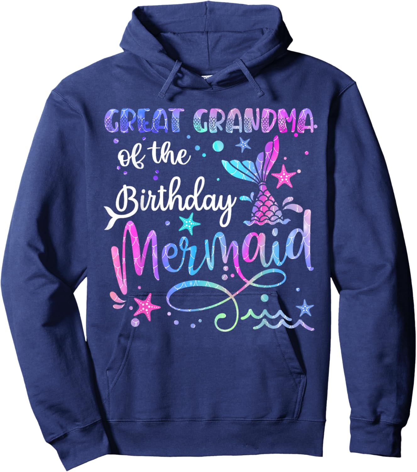 Great Grandma Of The Birthday Mermaid Matching Family mom Hoodie - Hoodie | Navy