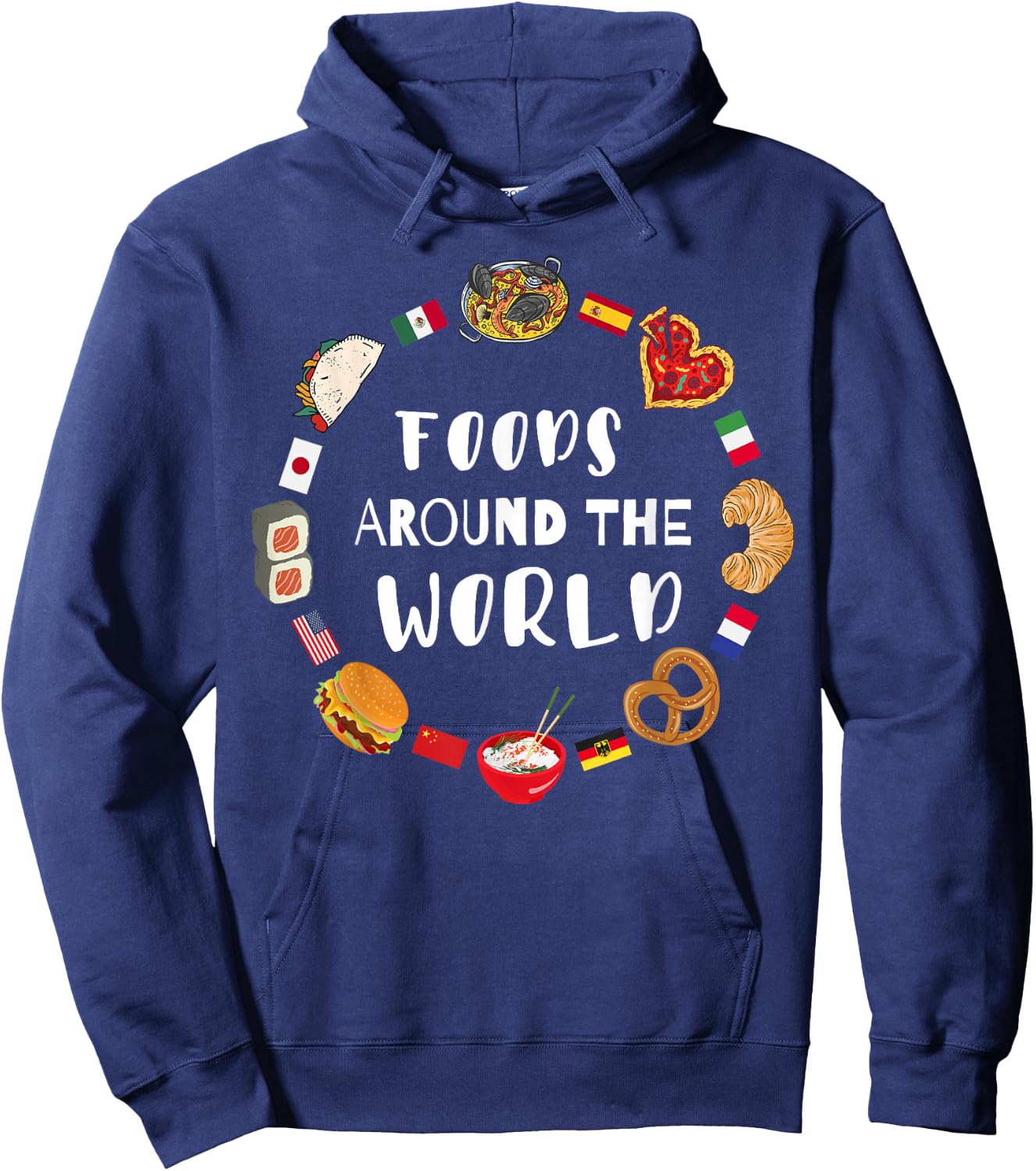 Foods around the world, Eating international dishes Hoodie - Hoodie | Navy
