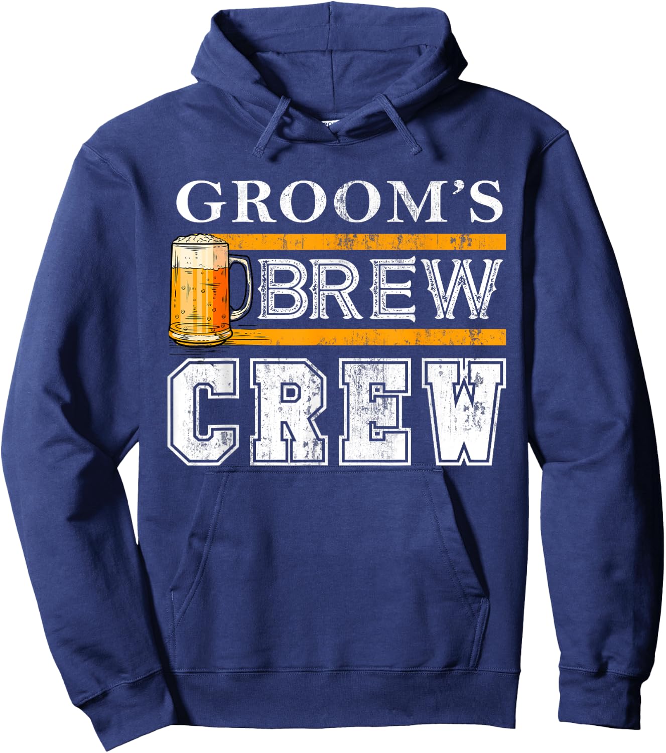 Groom's Brew Crew Funny Groomsmen Beer Team Bachelor Party Hoodie - Hoodie | Navy