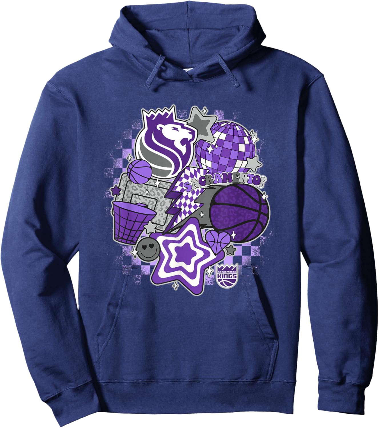 NBA Sacramento Kings Psychedelic Basketball Collage Hoodie - Hoodie | Navy