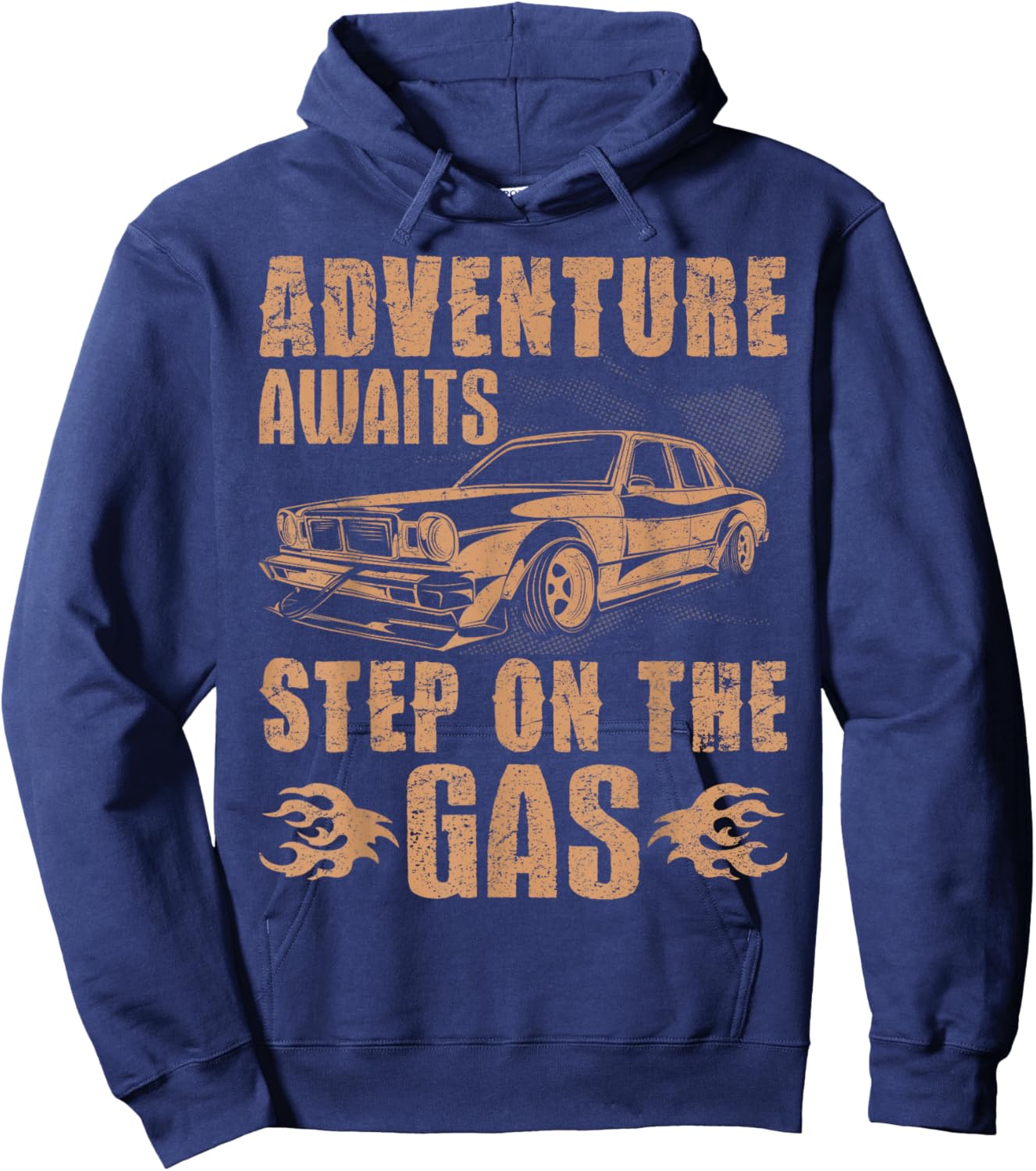 Adventure Awaits Step On The Gas Car Driver Hoodie - Hoodie | Navy