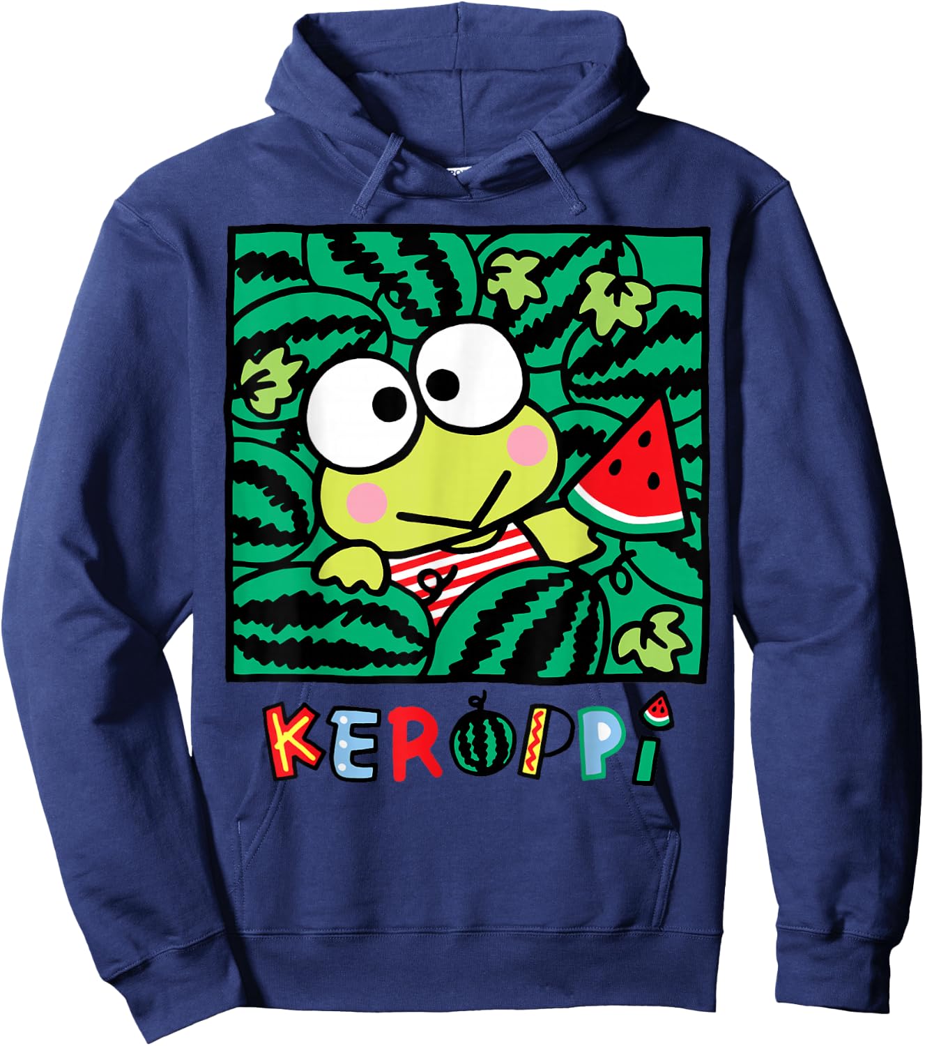 Keroppi Watermelon Summer Fun Hoodie - Hoodie | Navy