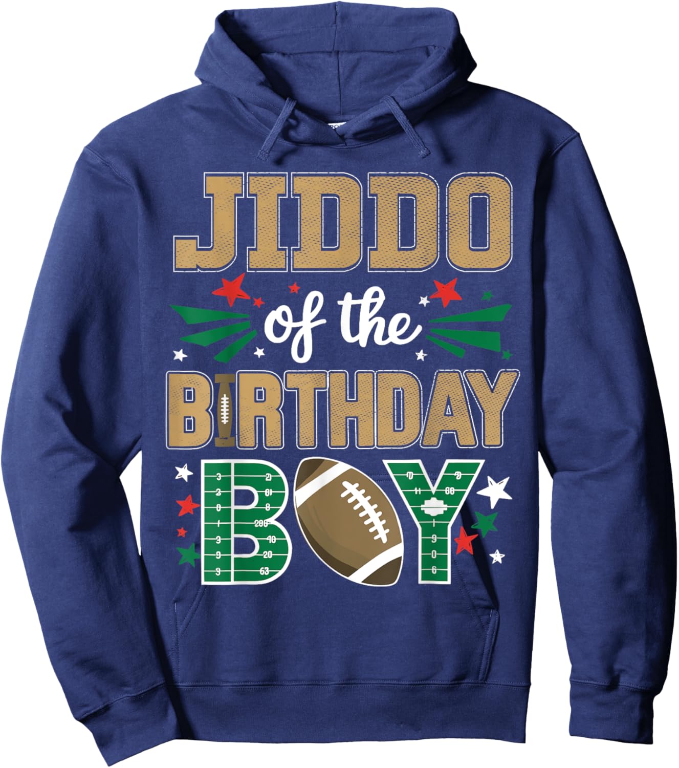 Jiddo of the Birthday Boy Football Family Bday Party Grandpa Hoodie - Hoodie | Navy