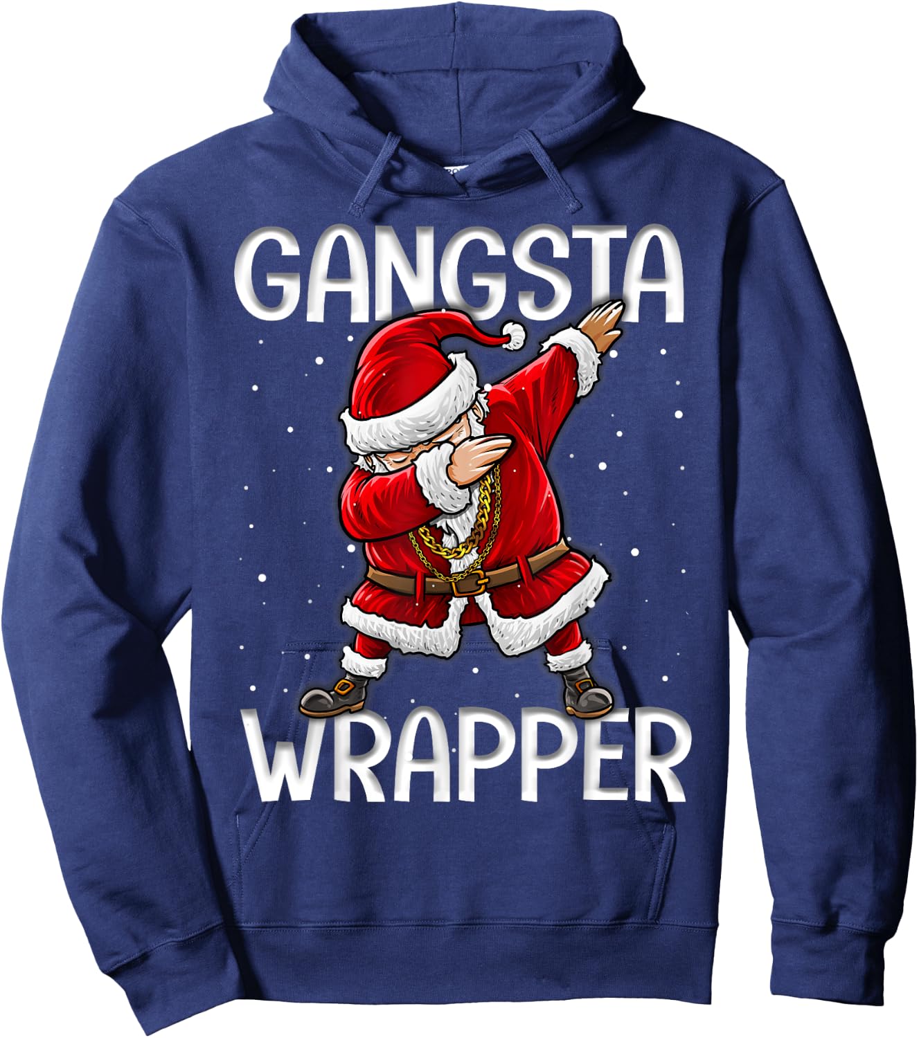 Gangsta Wrapper Funny Dabbing Santa Christmas Shirt Men Hoodie - Hoodie | Navy
