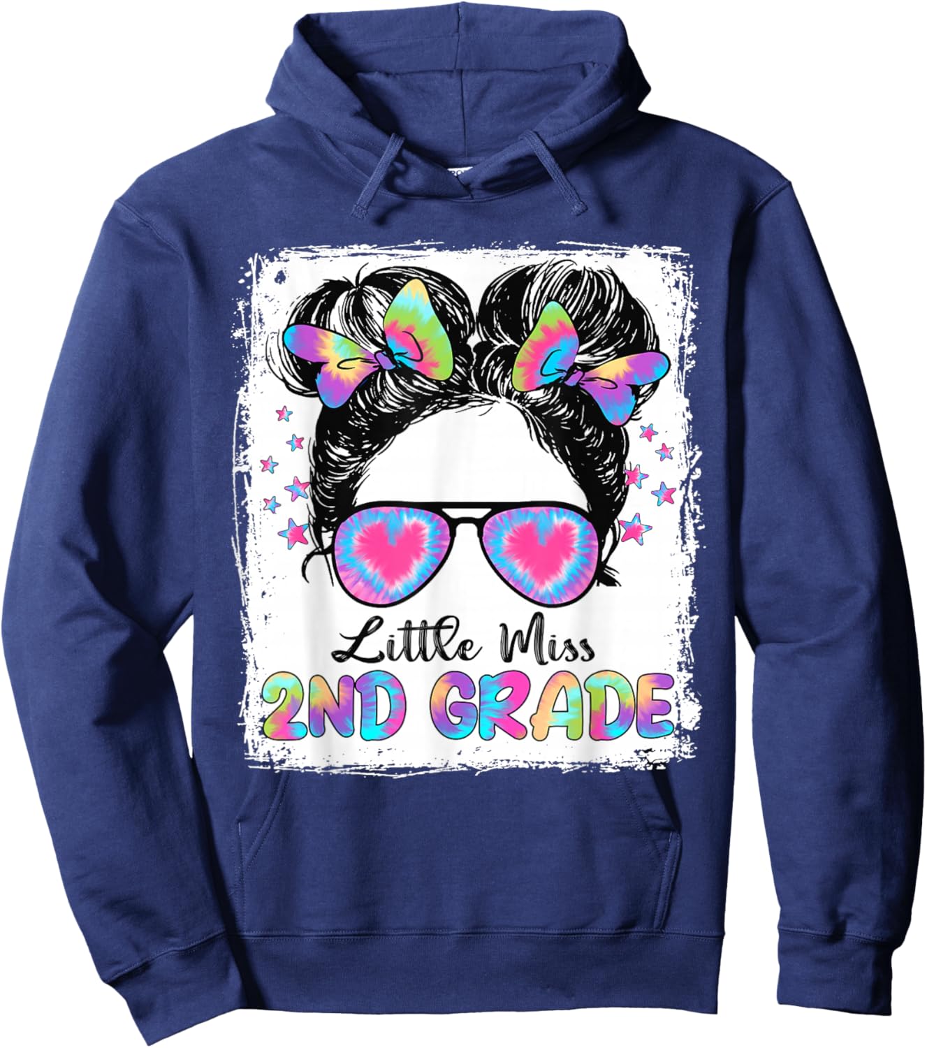 Little Miss Second Grade Girl Back To School Shirt 2nd Grade Hoodie - Hoodie | Navy