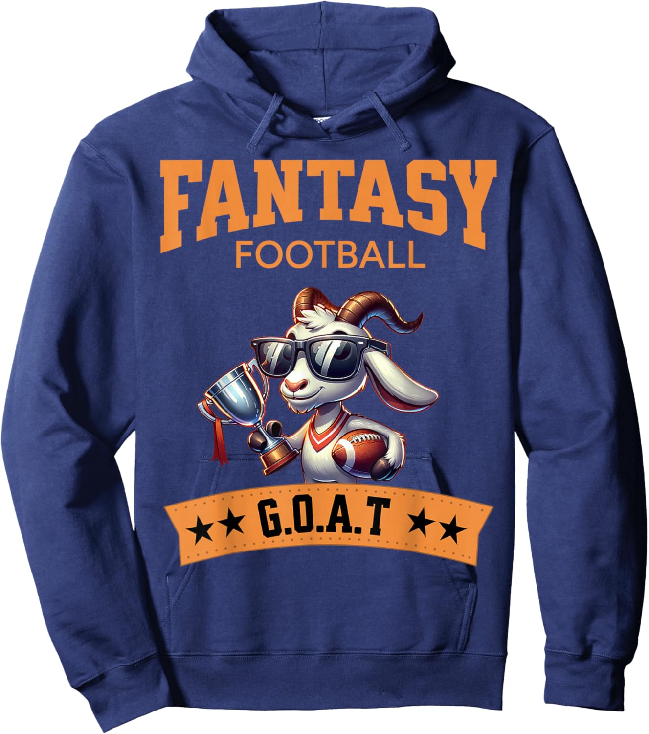 Funny Fantasy Football Champion Goat , Small Hoodie - Hoodie | Navy