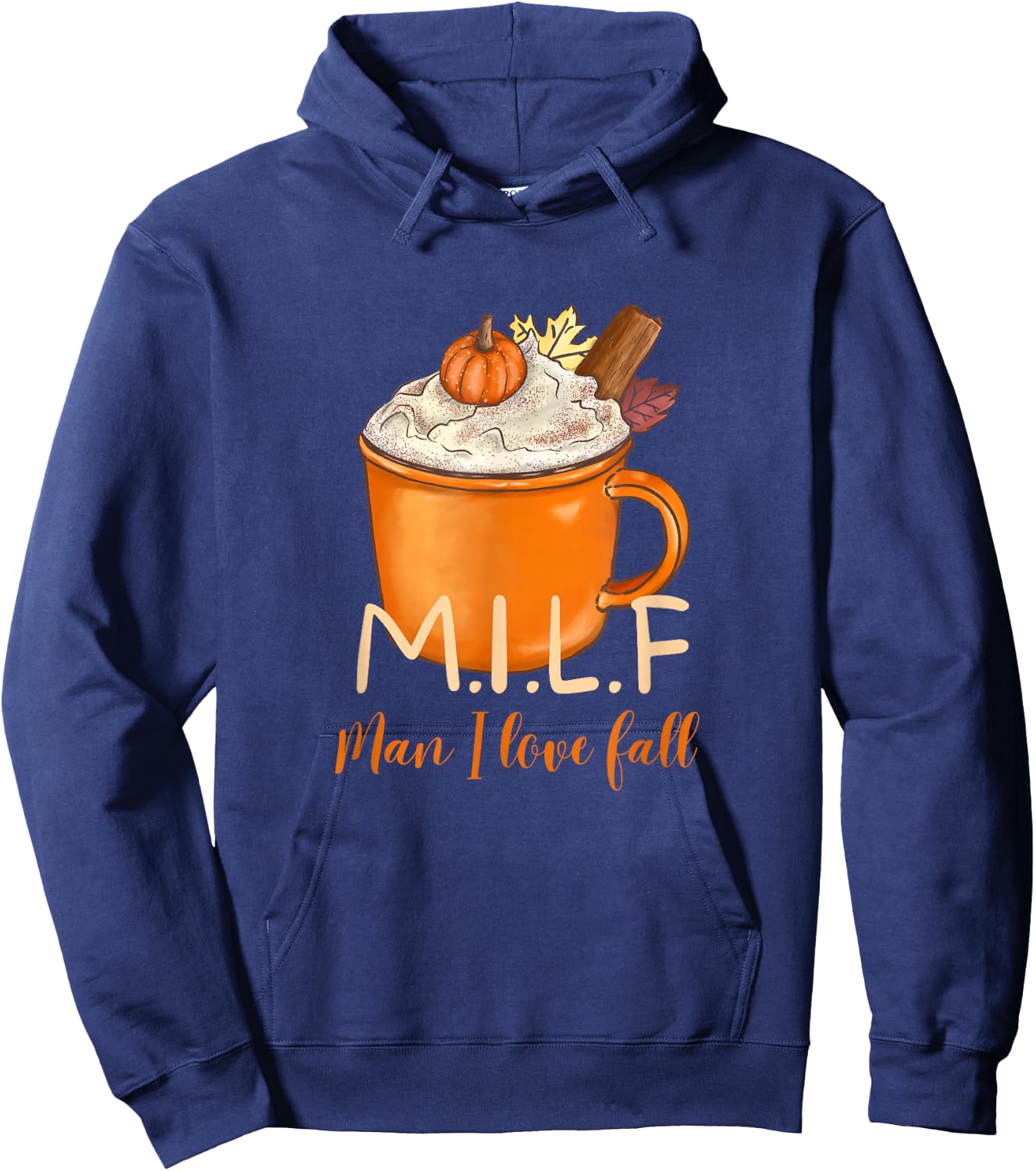M.ILF Man I Love Fall Pumpkin Spice Hoodie - Hoodie | Navy