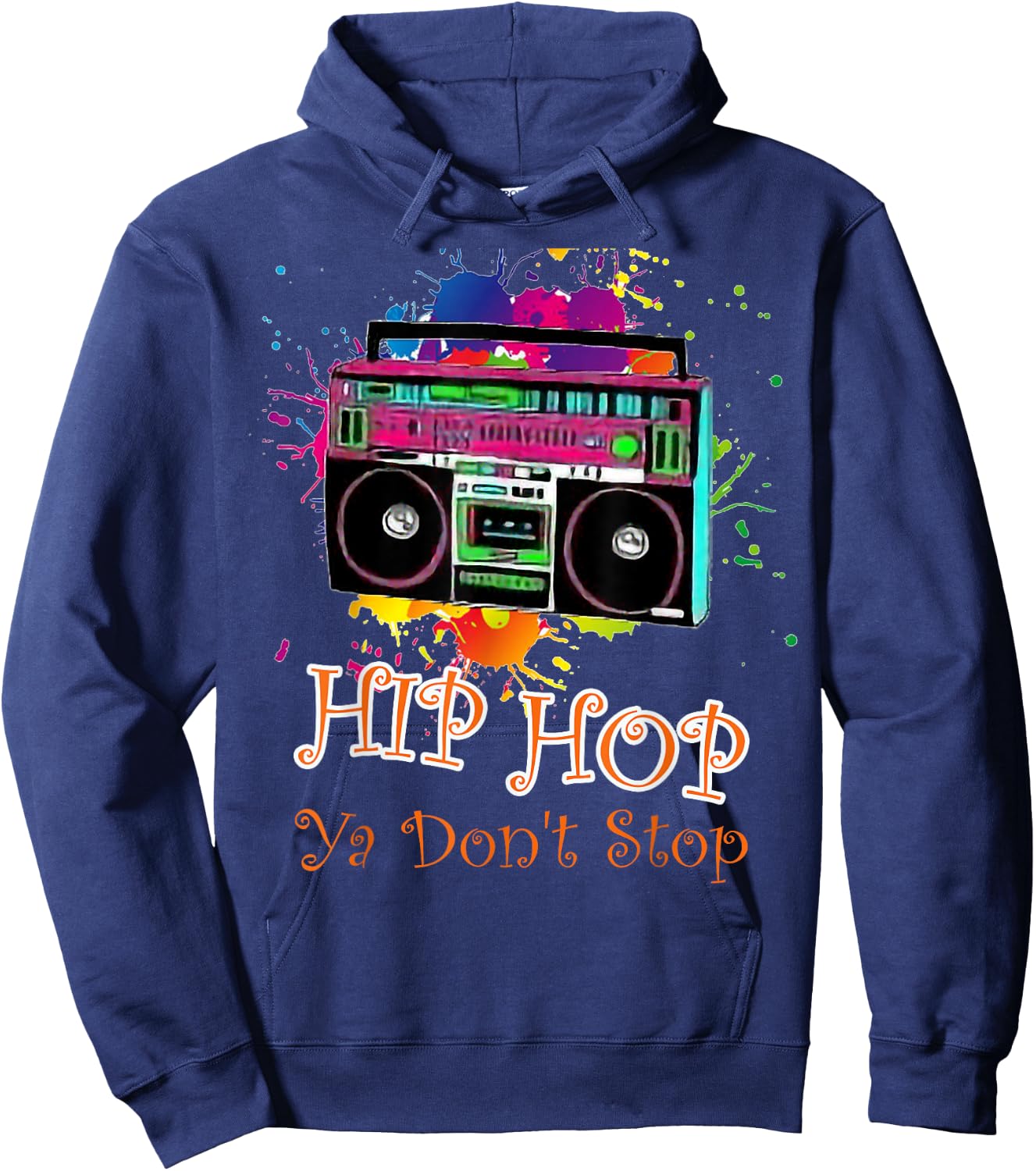 Hip Hop Boombox 80s Rap Jambox Hoodie - Hoodie | Navy