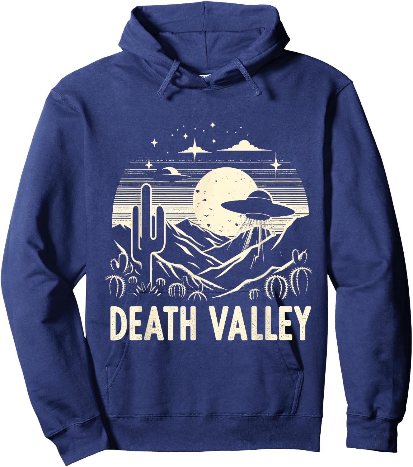 Death Valley National Park Souvenir Desert UFO Cactus Hoodie - Hoodie | Navy