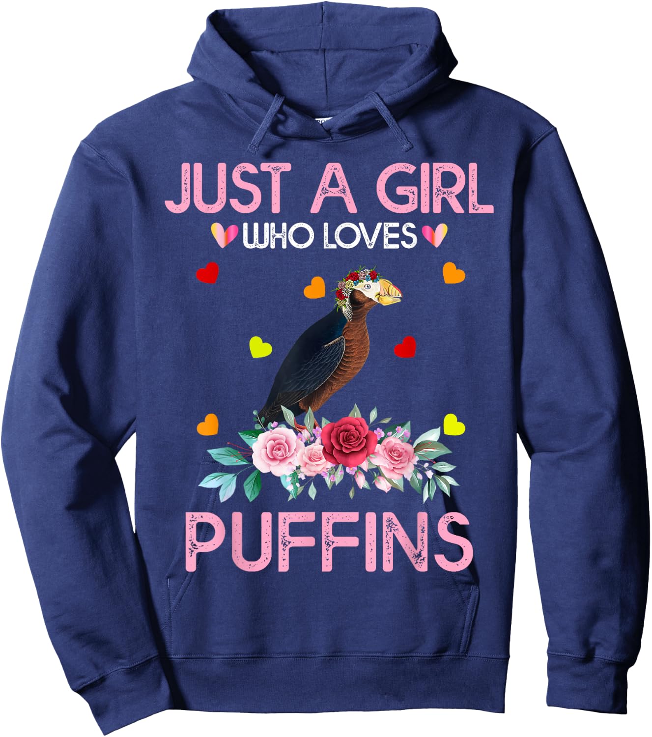 Puffin Kids Gift Just A Girl Who Loves Puffins Hoodie - Hoodie | Navy
