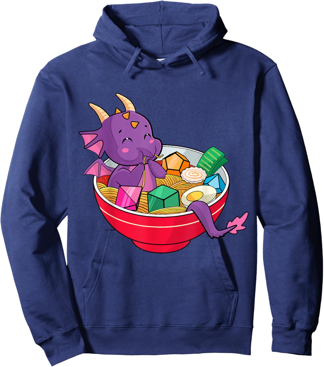 Dragon In Ramen Bowl D20 Dice RPG TTRPG Nerdy Gamer Women Hoodie - Hoodie | Navy