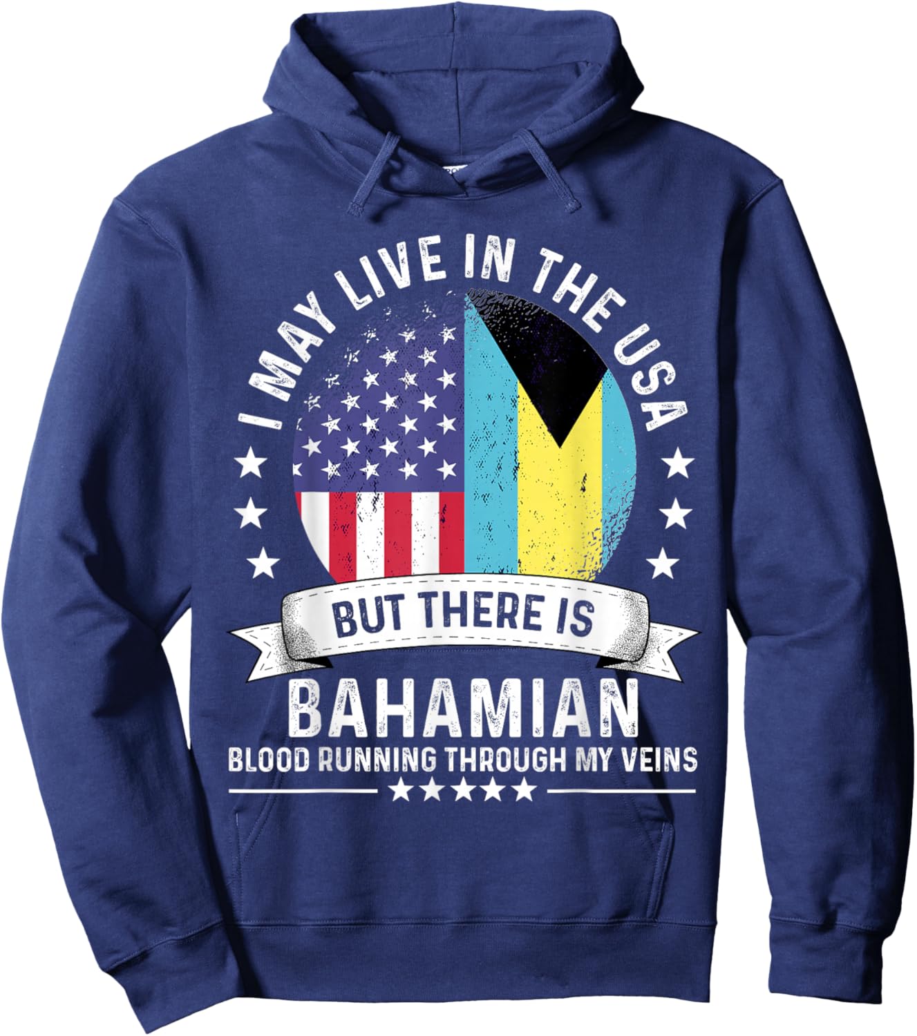 Bahamian American Patriot Grown Country Bahamas Flag Hoodie - Hoodie | Navy