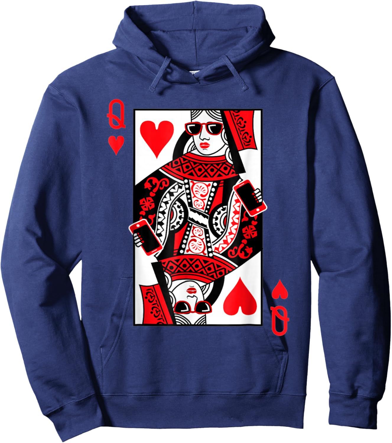 Queen of Hearts - Vintage Valentine's Day Costume Hoodie - Hoodie | Navy