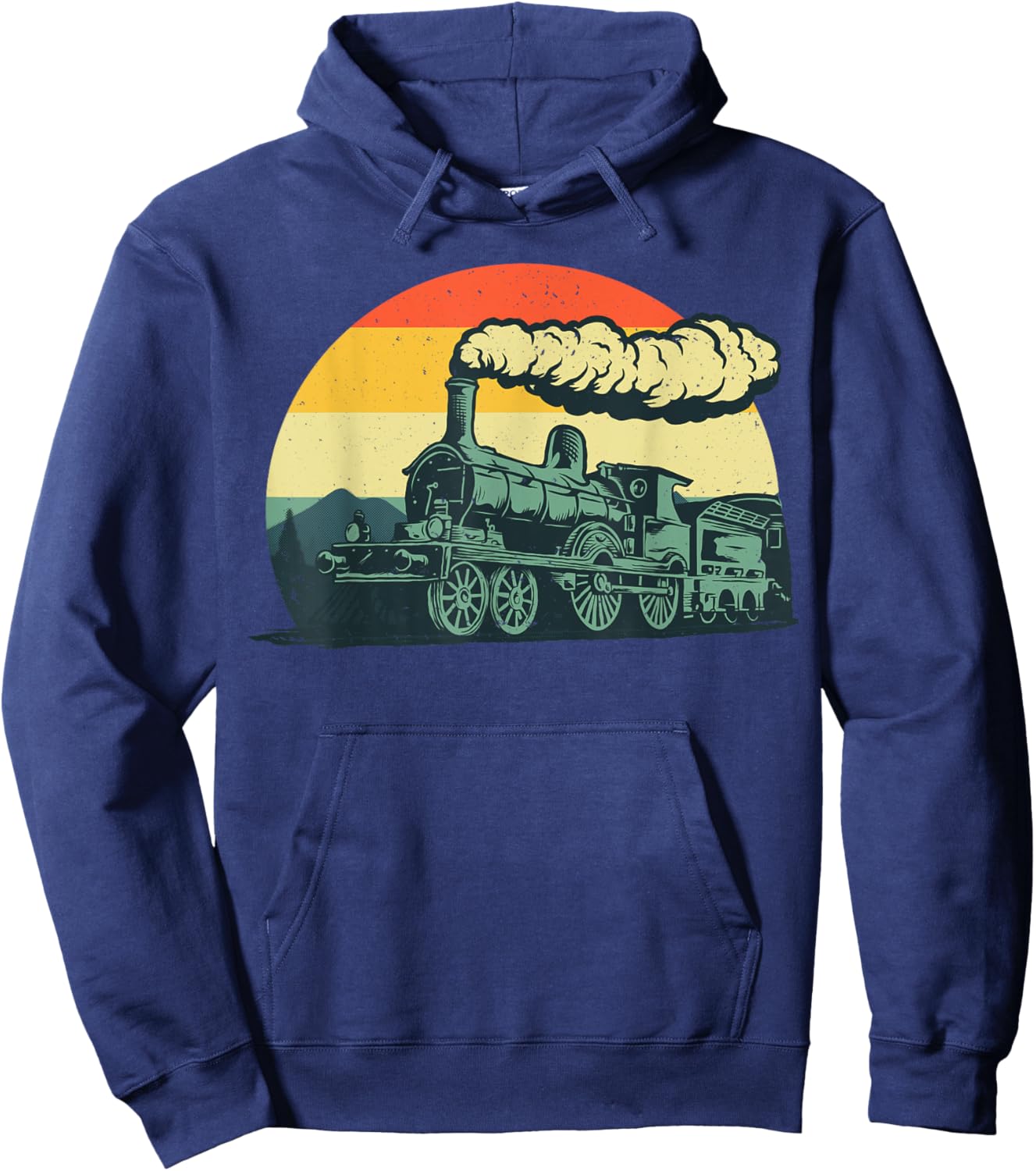 Cool Train Women Vintage Steam Engine Railroad Model Hoodie - Hoodie | Navy