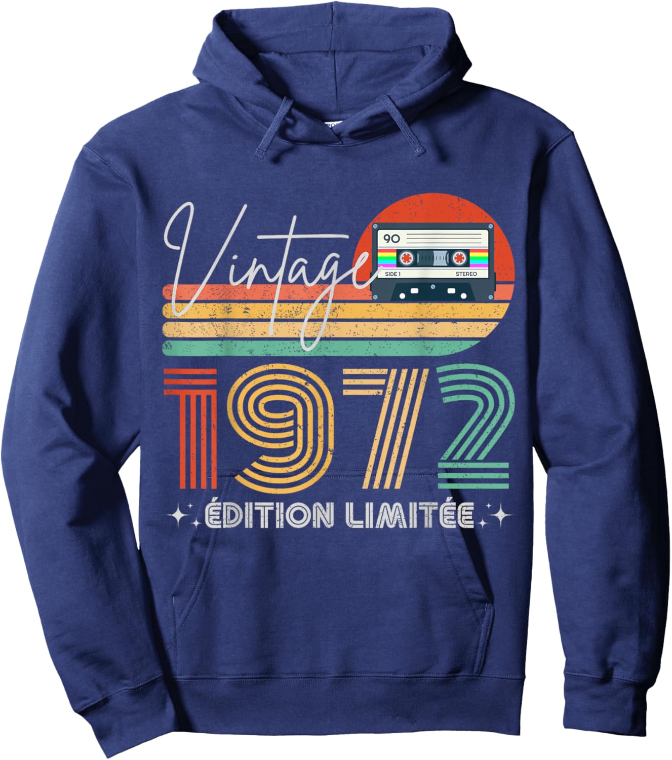 Vintage 1972 Limited Edition Gift Birth Year 1972 , Black, S Hoodie - Hoodie | Navy