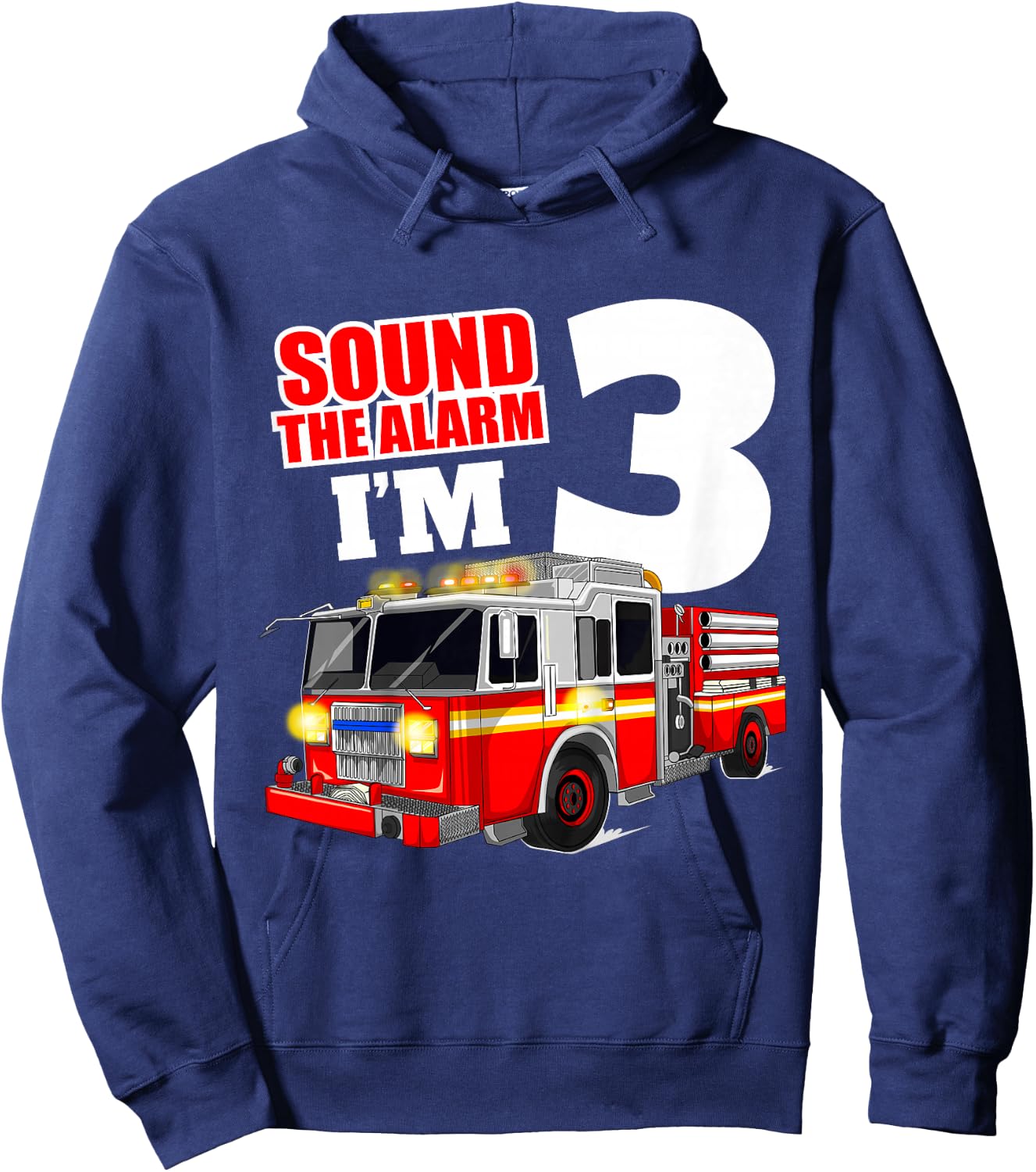Fire Truck 3rd Birthday Boy Toddler Firefighter Hoodie - Hoodie | Navy
