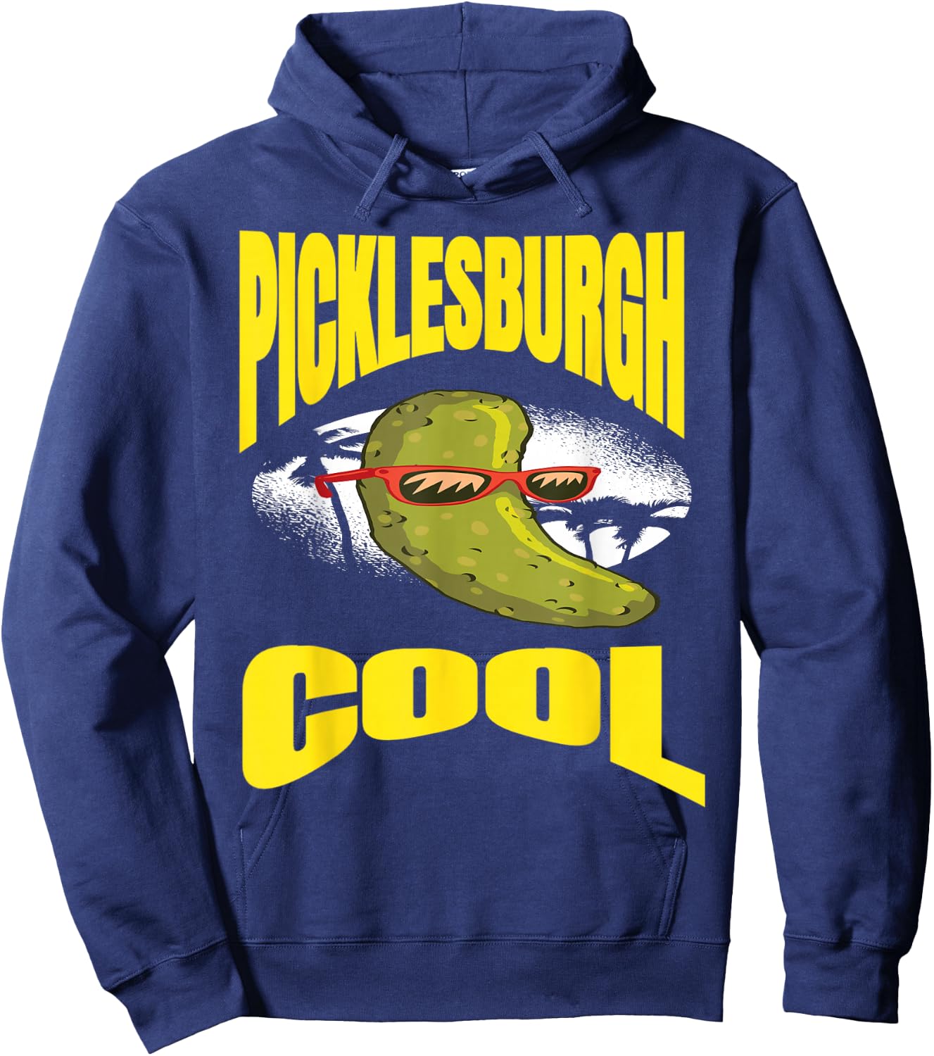 Funny Pittsburgh Humor Picklesburgh Cool Relaxing Pickle Hoodie - Hoodie | Navy