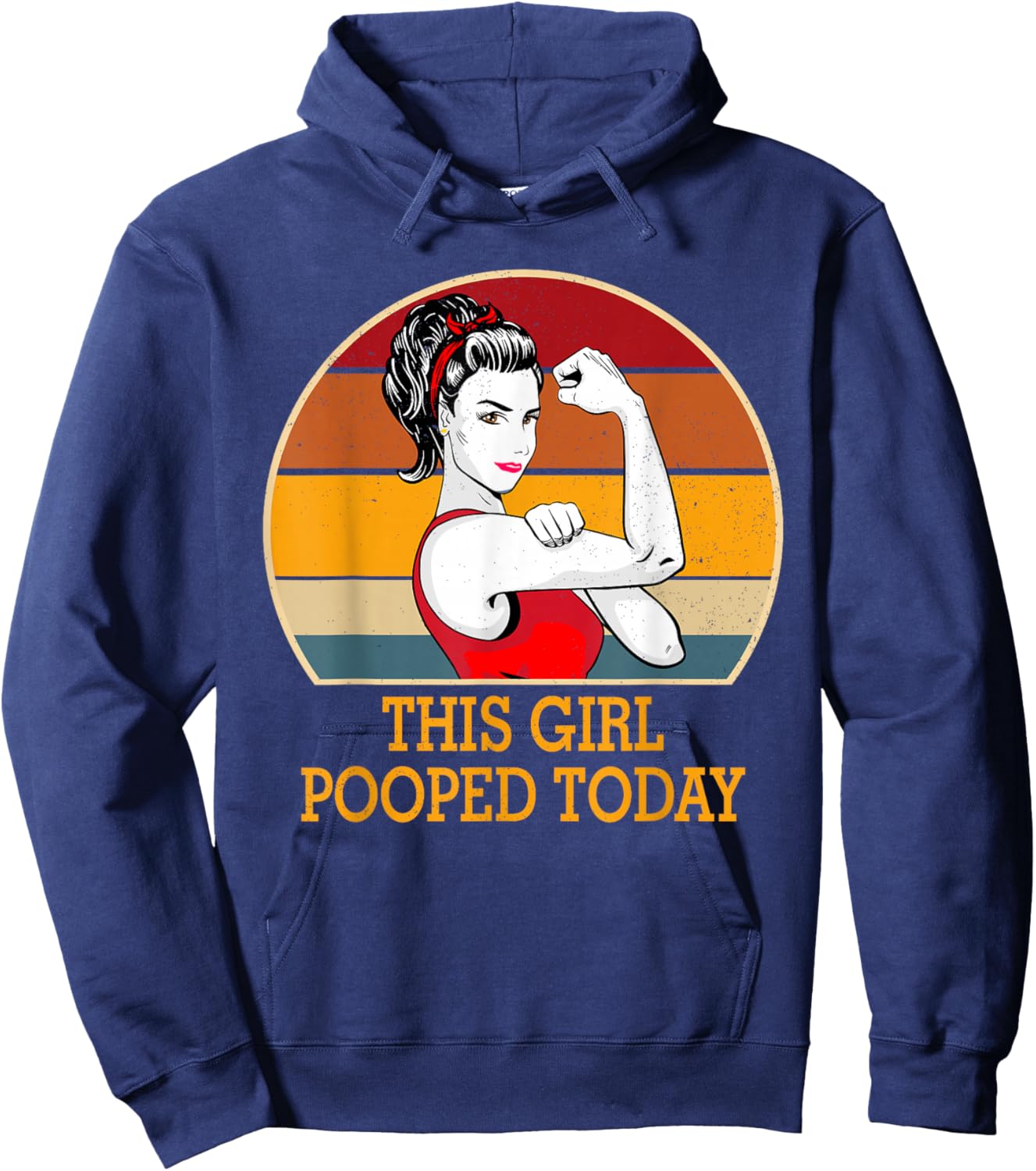 This Girl Pooped Today Funny Retro Humor Gift Hoodie - Hoodie | Navy