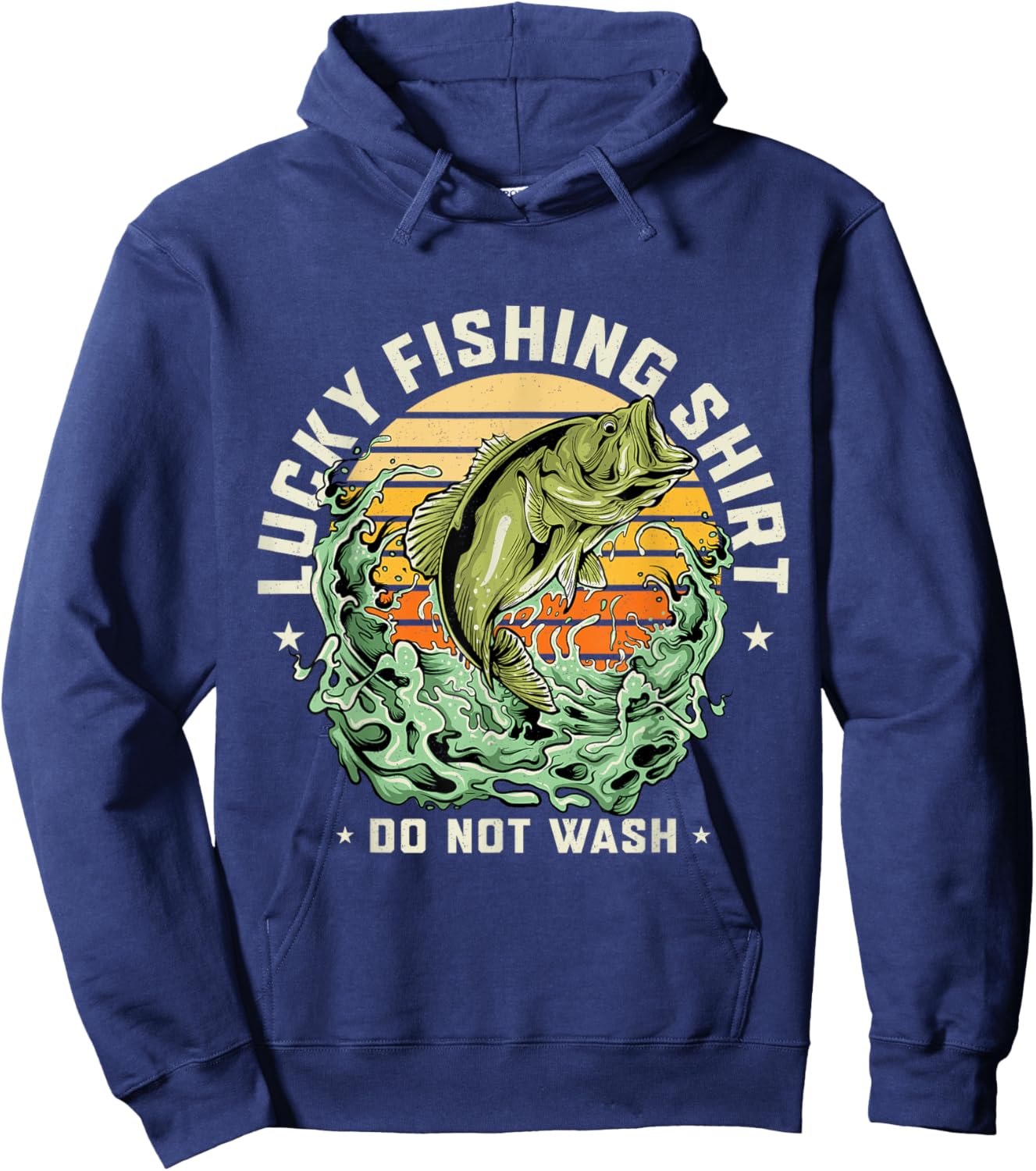 Lucky Fishing Shirt Do Not Wash Vintage Fishing Lover Gag Hoodie - Hoodie | Navy