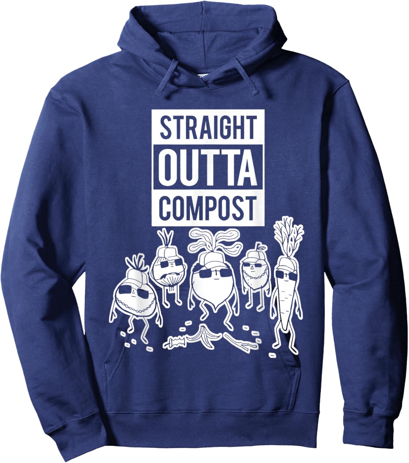 Straight Outta Compost Funny Women Hoodie - Hoodie | Navy