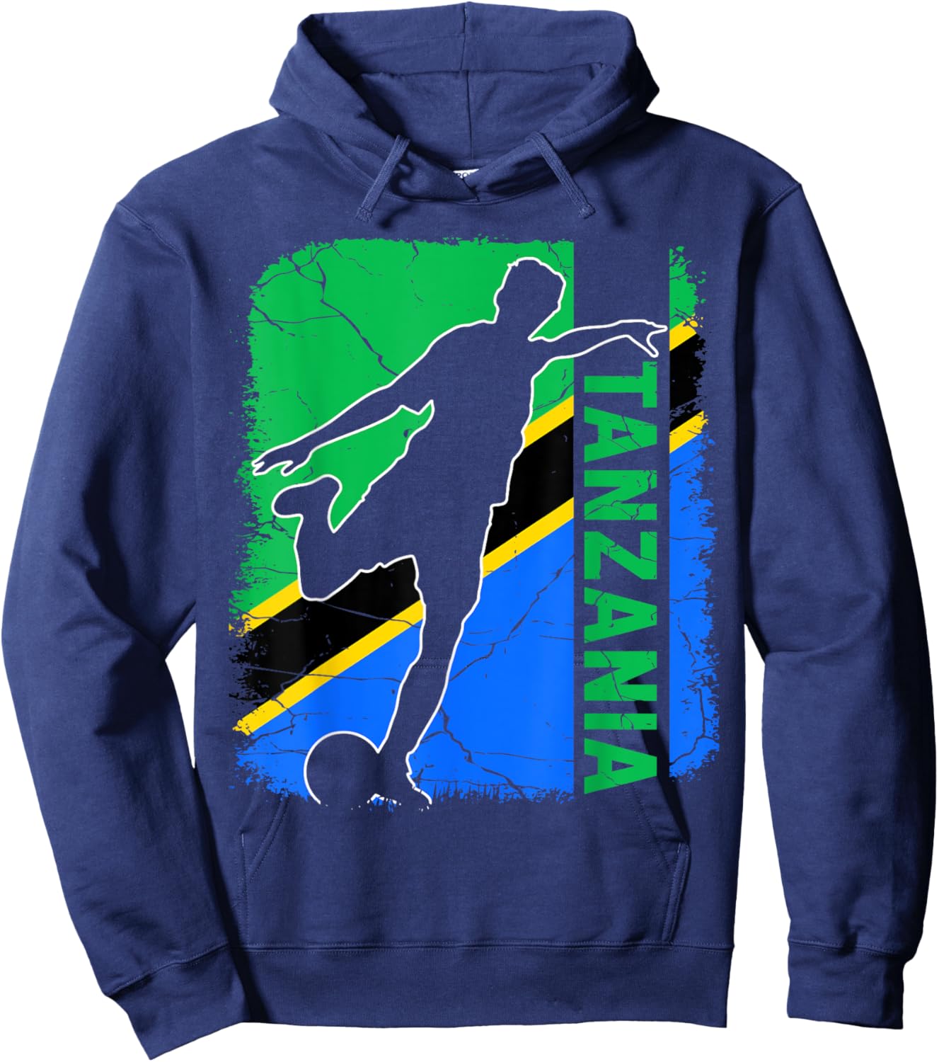 Tanzania Soccer Team Tanzania Flag Jersey Football Hoodie - Hoodie | Navy