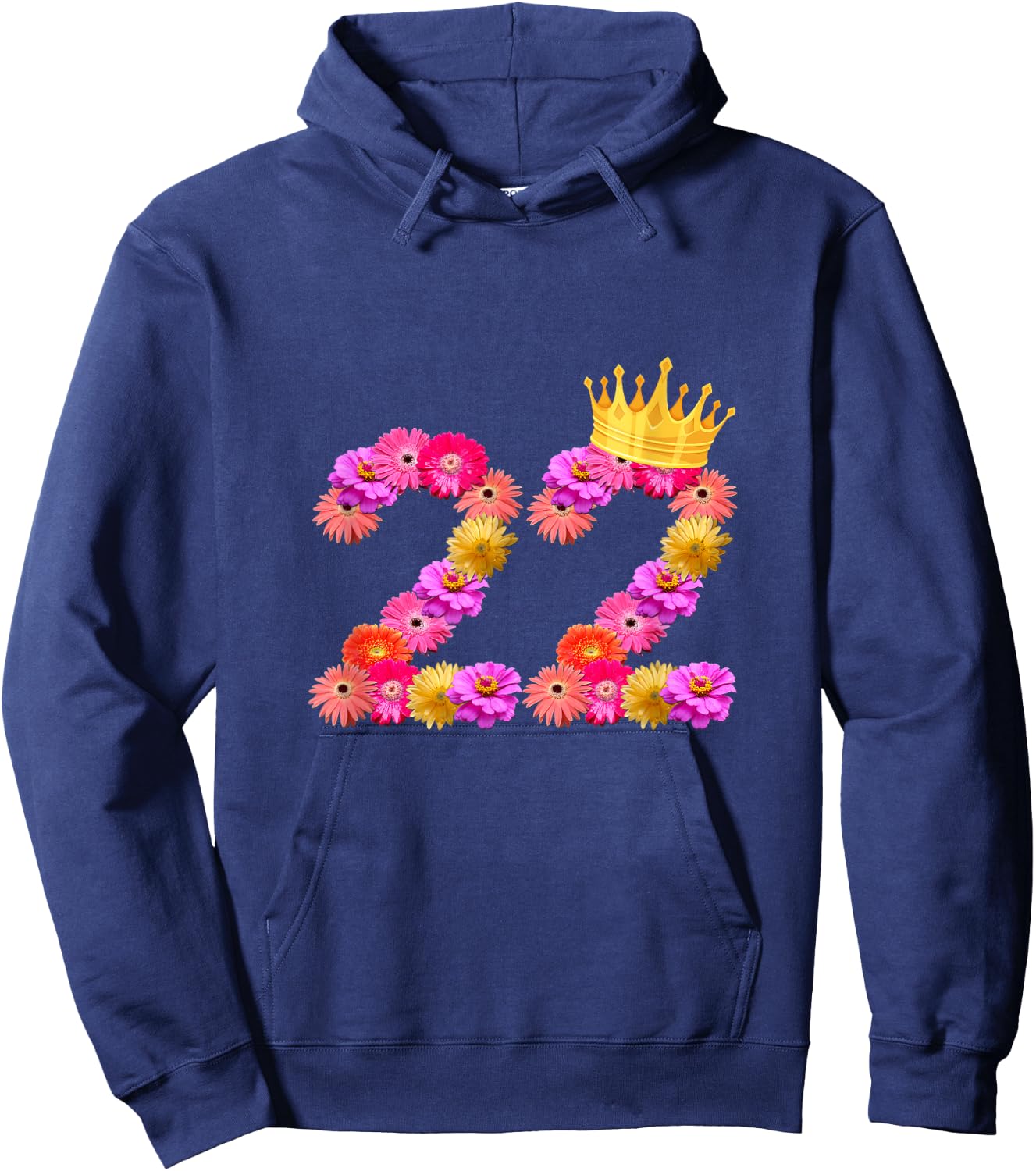 22 Year Old Birthday Women Flower Crown Its My 22nd Birthday Hoodie - Hoodie | Navy