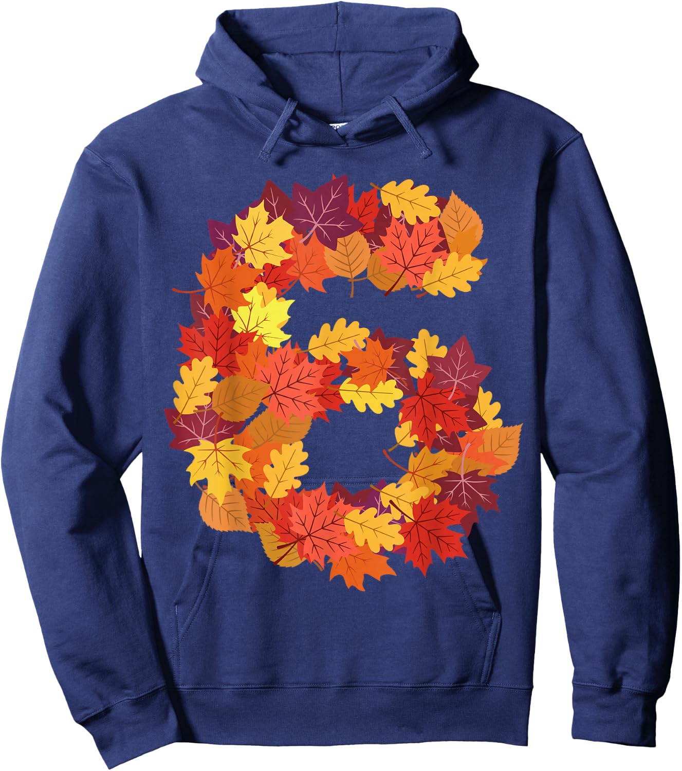 Number 6 6th Birthday Six Thanksgiving Fall Happy Birthday Hoodie - Hoodie | Navy