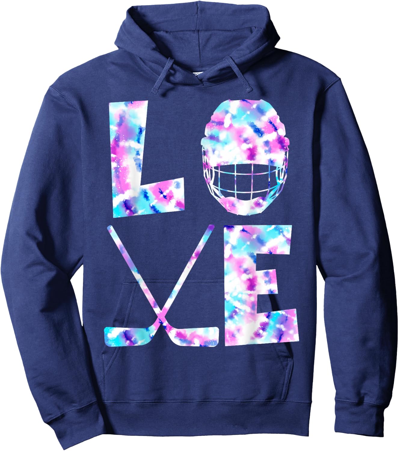 Ice Hockey Lover Gift Co. Love Ice Hockey Girls Ice Hockey Graphic - Black - Small - - Short Sleeve - Classic Fit - All Seasons Hoodie - Hoodie | Navy