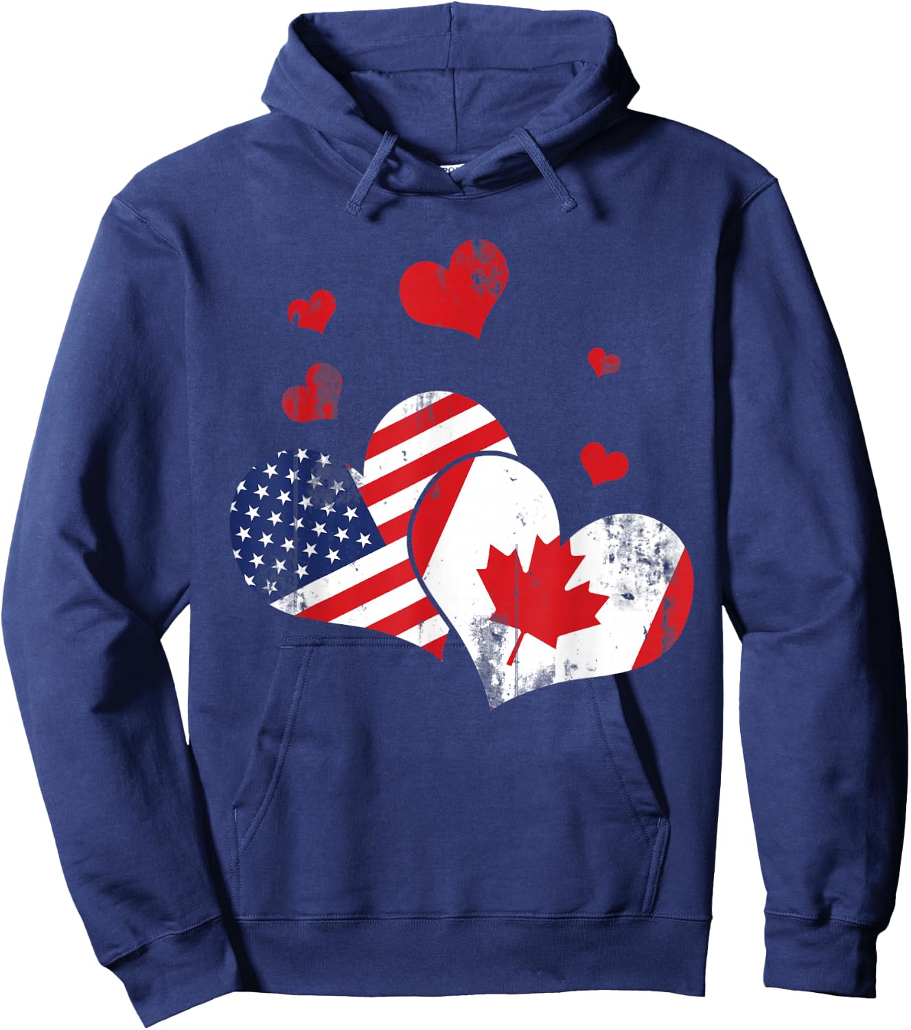 Valentine's Day Gift Maple Leaf Canada Hoodie - Hoodie | Navy