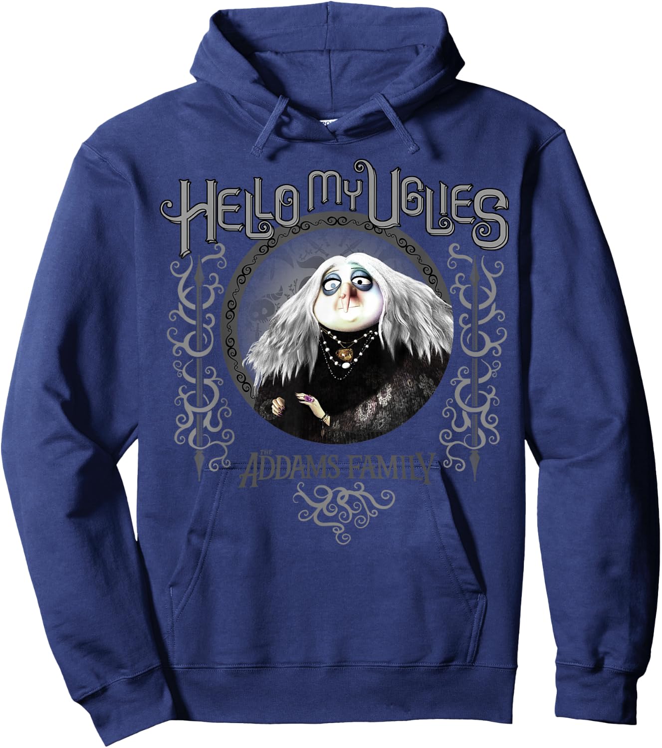 Addams Family Grandmama Hello My Uglies Portrait Hoodie - Hoodie | Navy