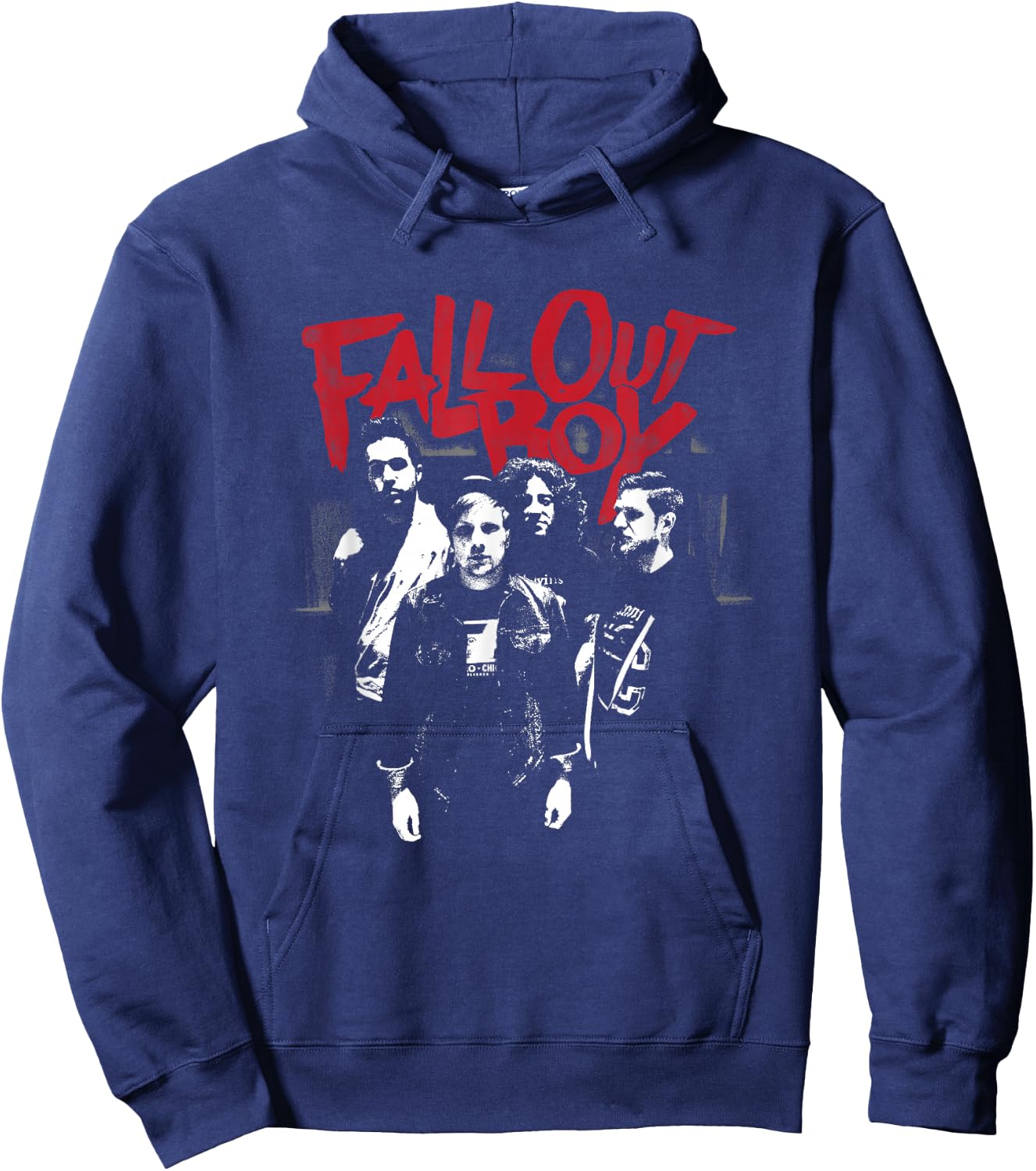 Fall Out Boy - Punk Scratch Photo Hoodie - Hoodie | Navy